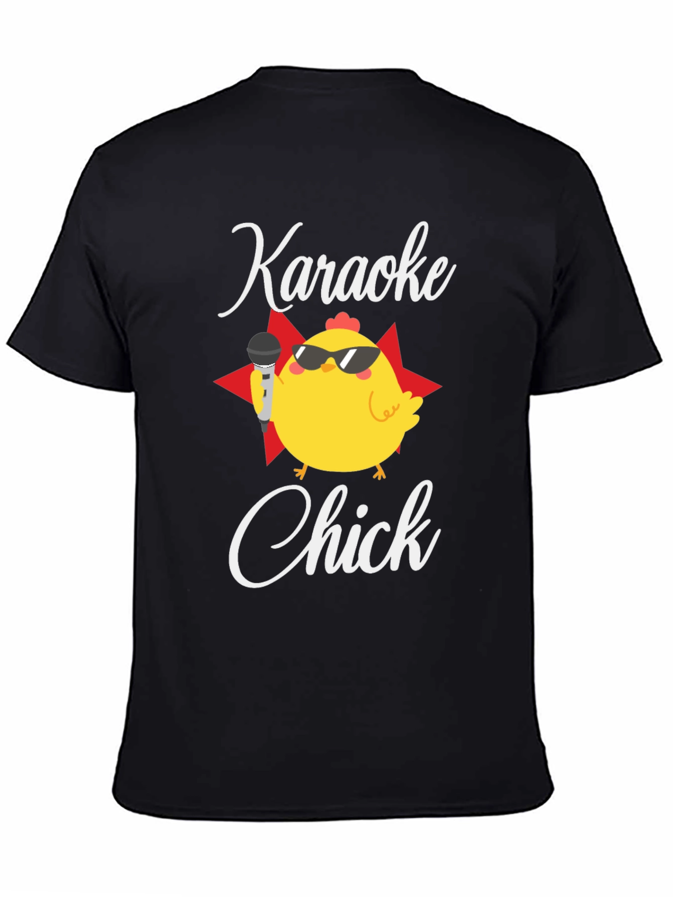 Karaoke Chick T-Shirt - Black Cotton Tee