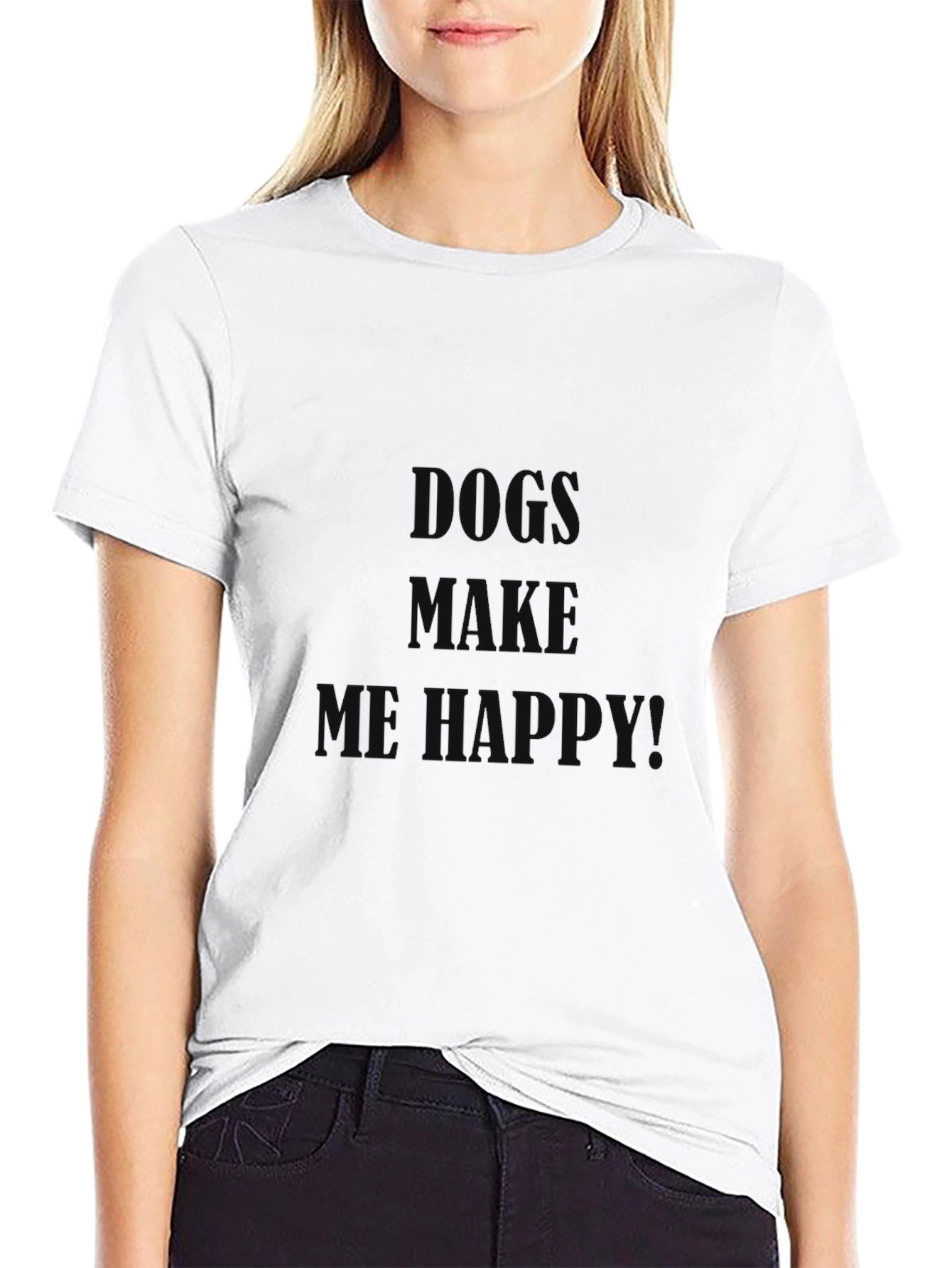 Dogs Make Me Happy Graphic T-Shirt