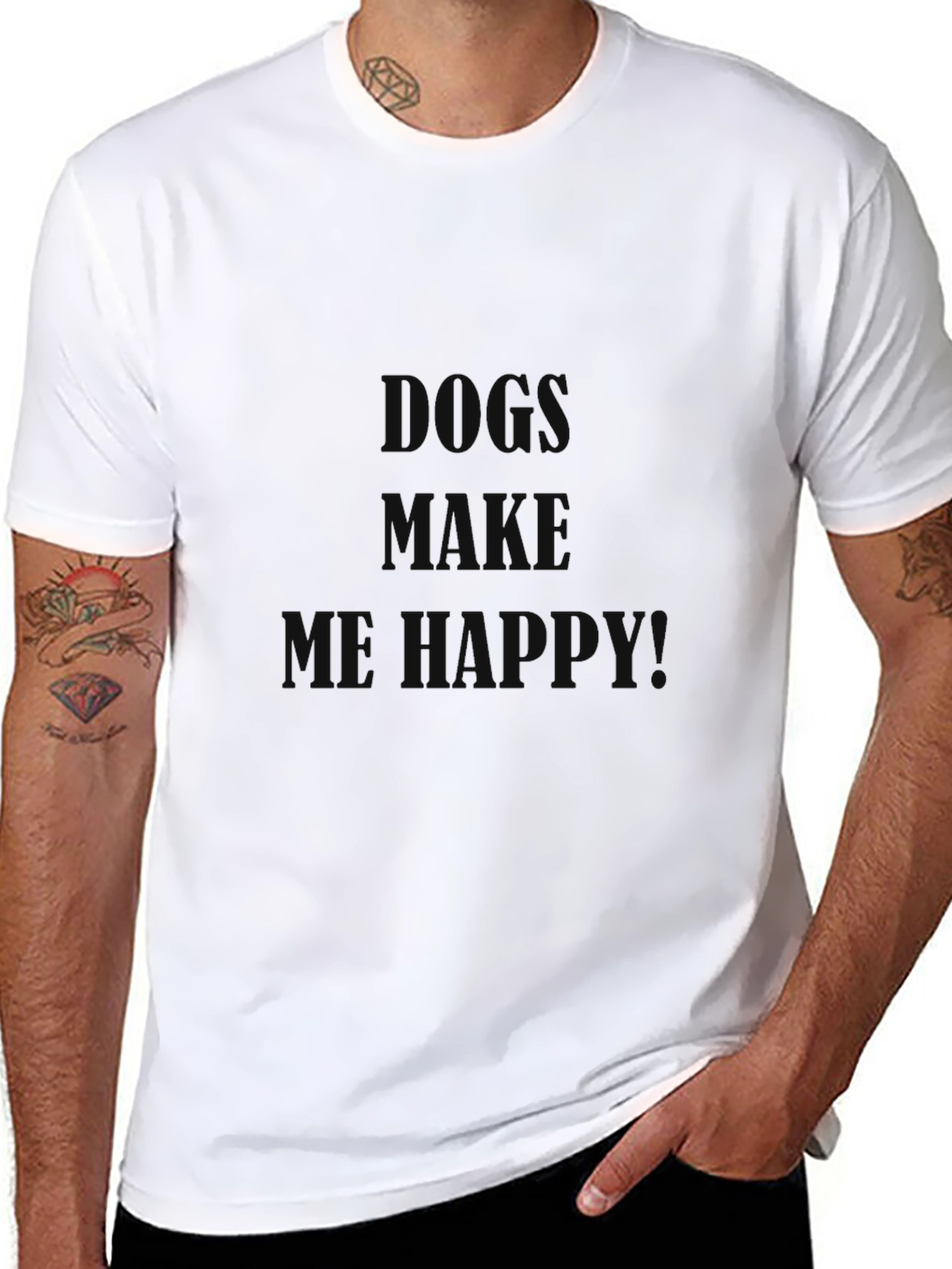 Dogs Make Me Happy Graphic T-Shirt