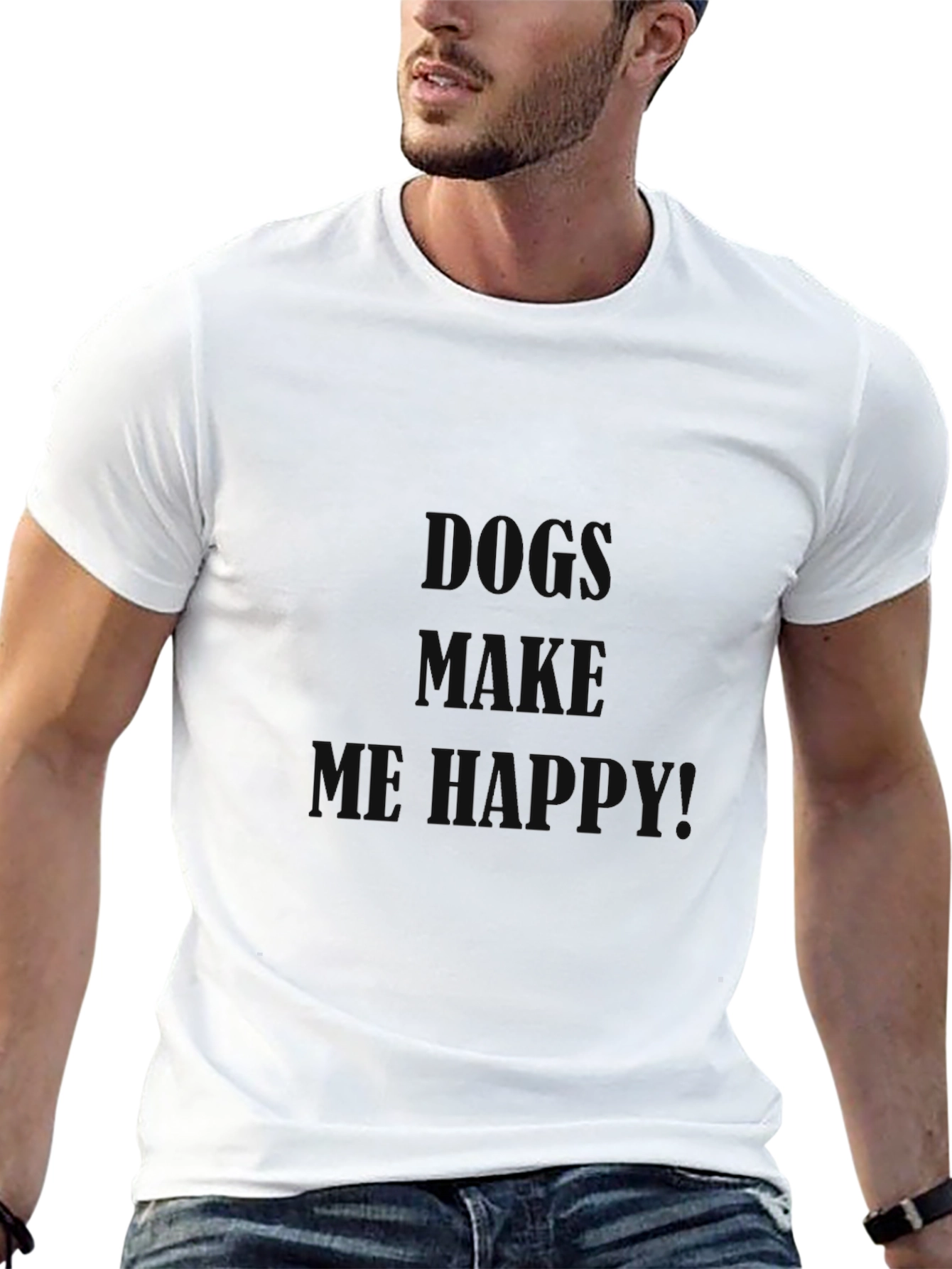 Dogs Make Me Happy Graphic T-Shirt