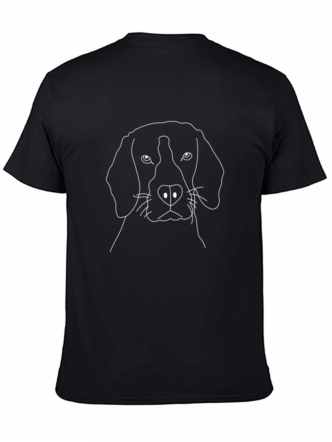 Minimalist Dog Line Art Tee - Black