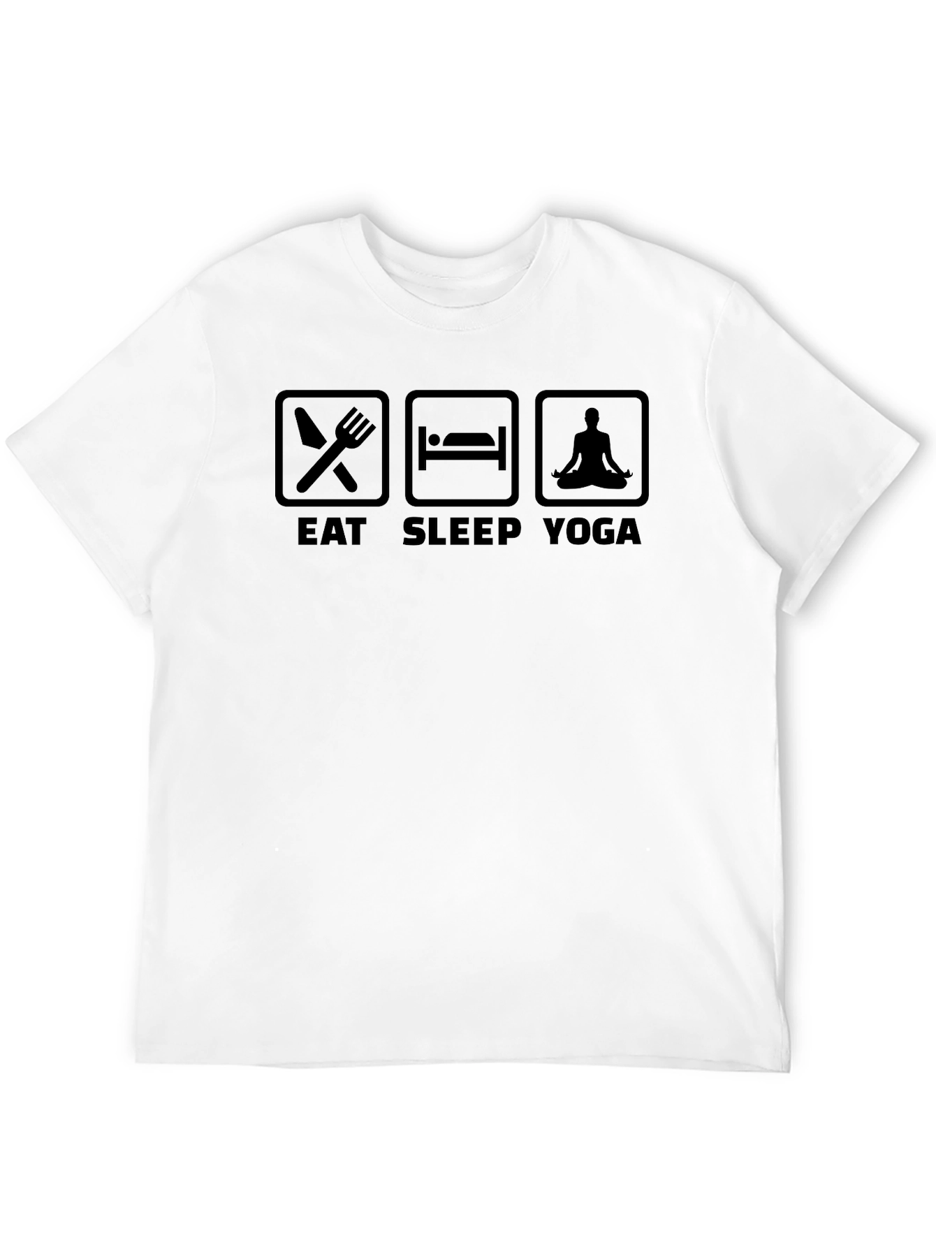 Eat Sleep Yoga T-Shirt - Black Cotton Tee