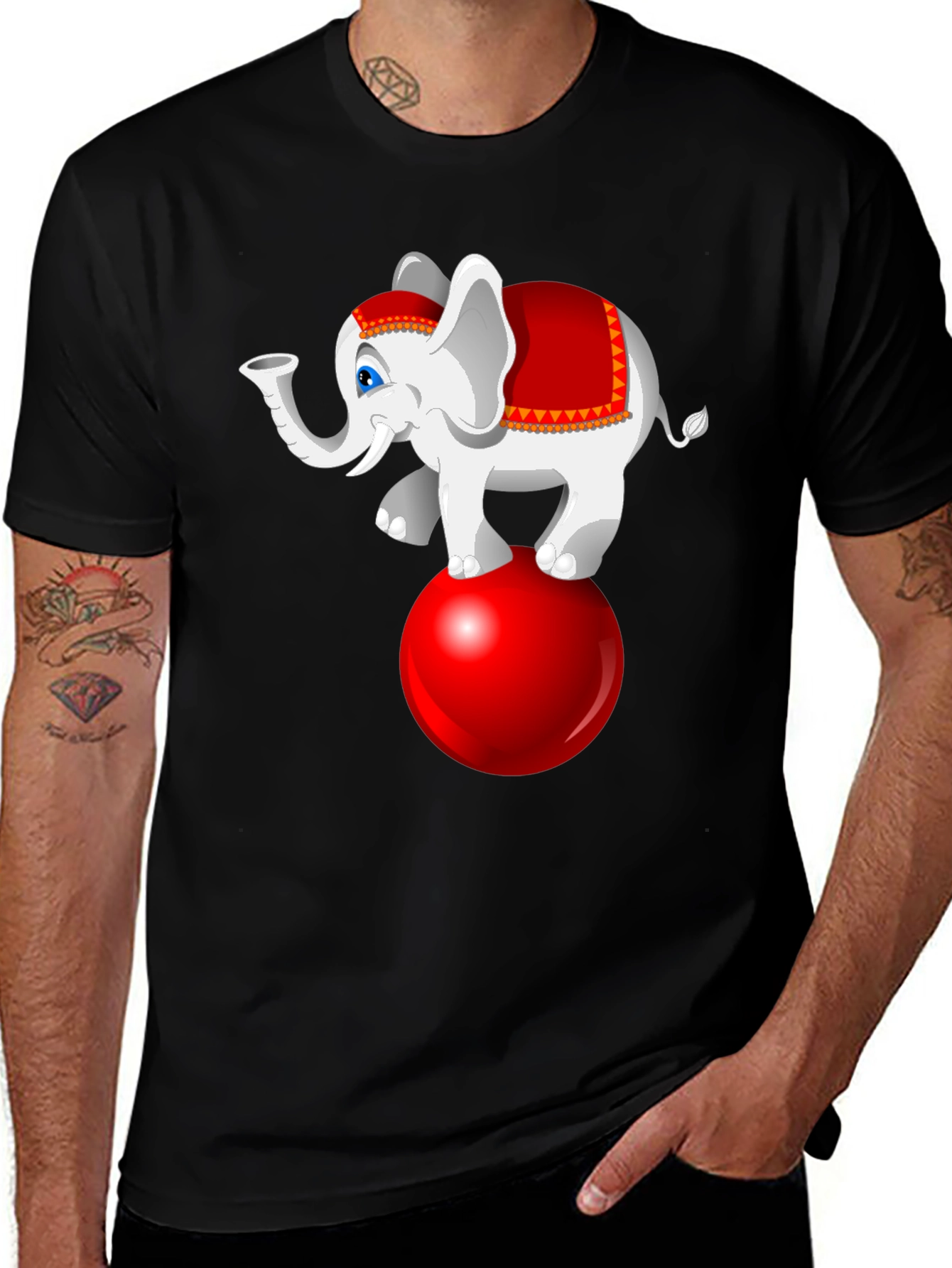 Circus Elephant on Ball Graphic Tee