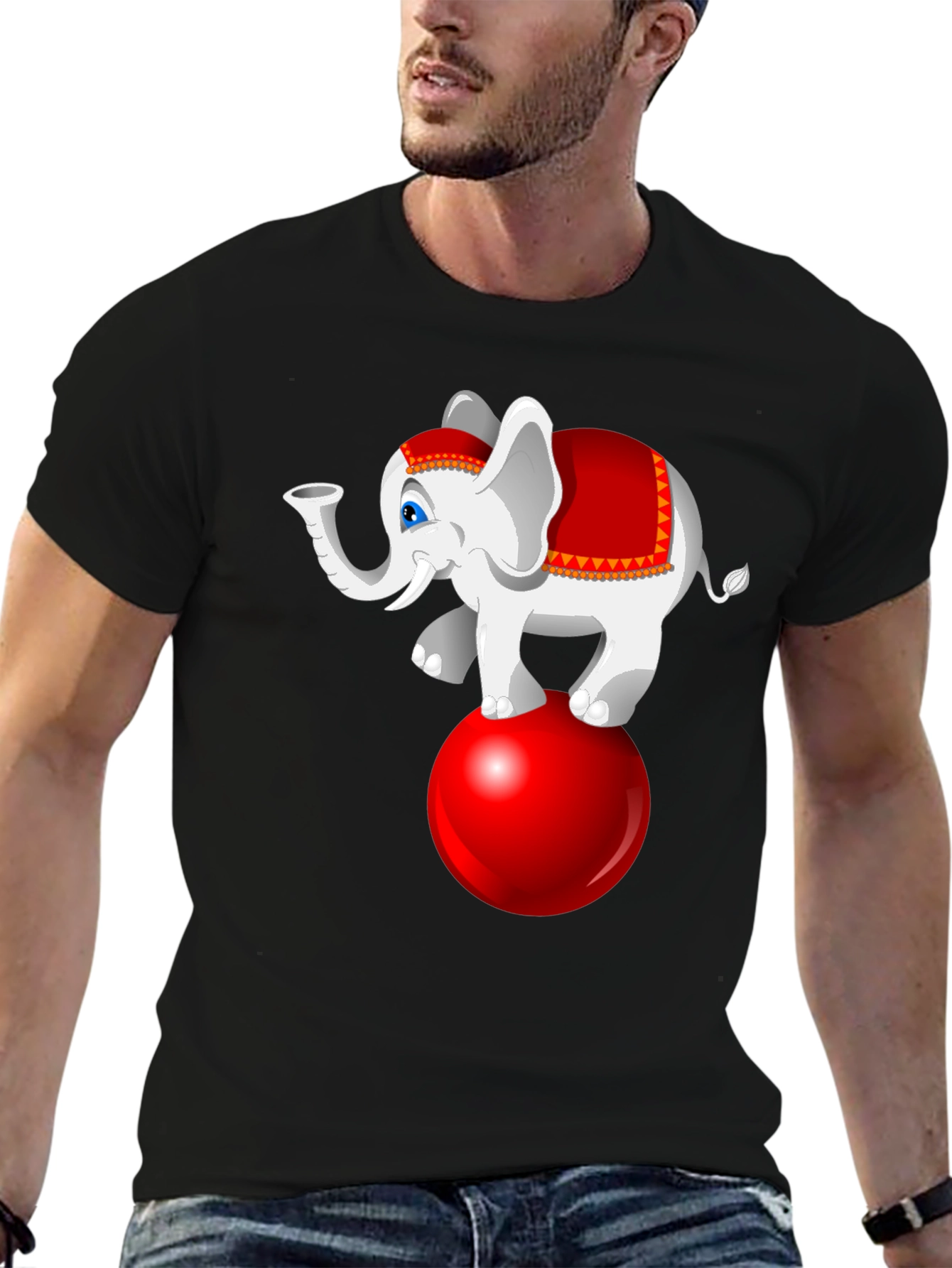 Circus Elephant on Ball Graphic Tee