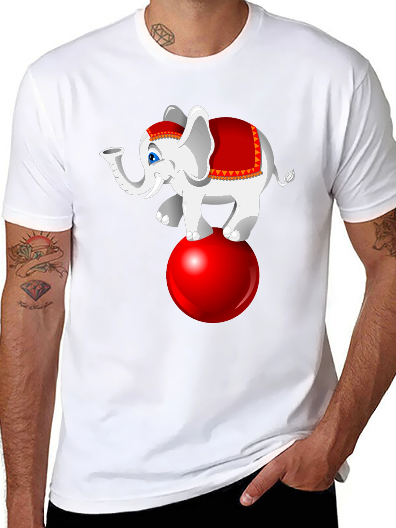 Circus Elephant on Ball Graphic Tee