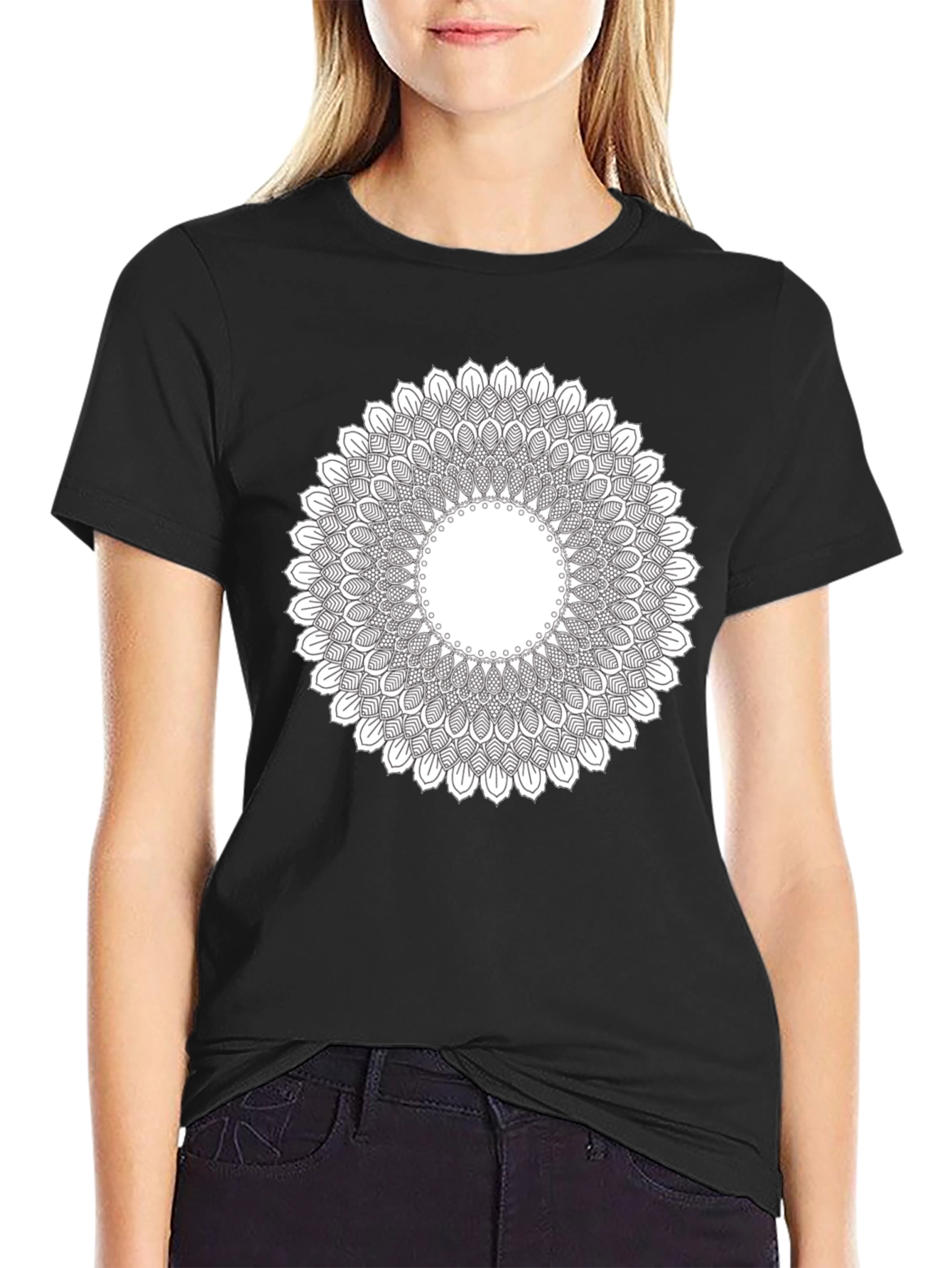 Mandala Print Crew Neck T-Shirt