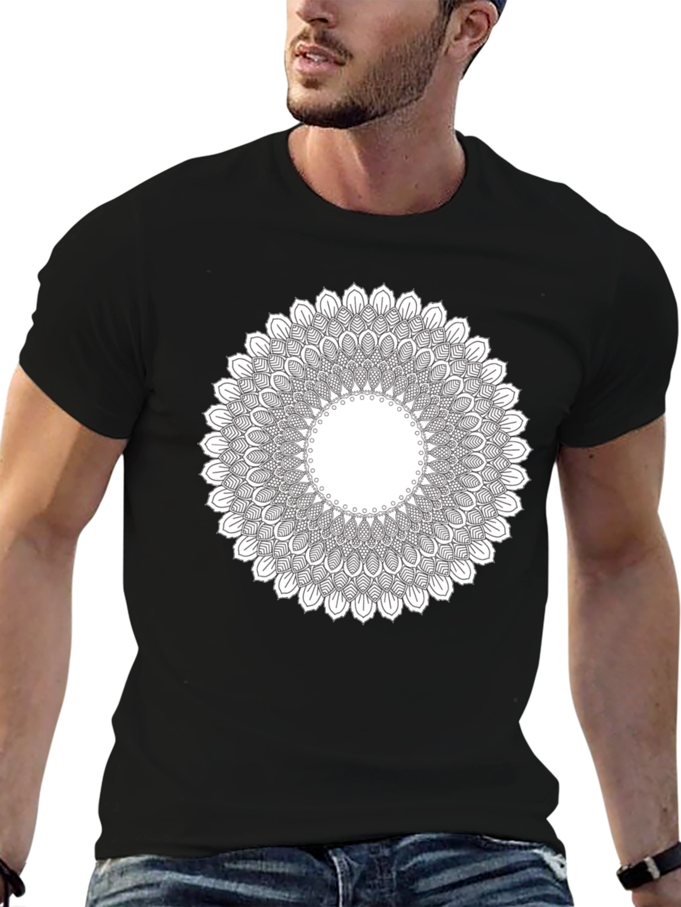 Mandala Print Crew Neck T-Shirt