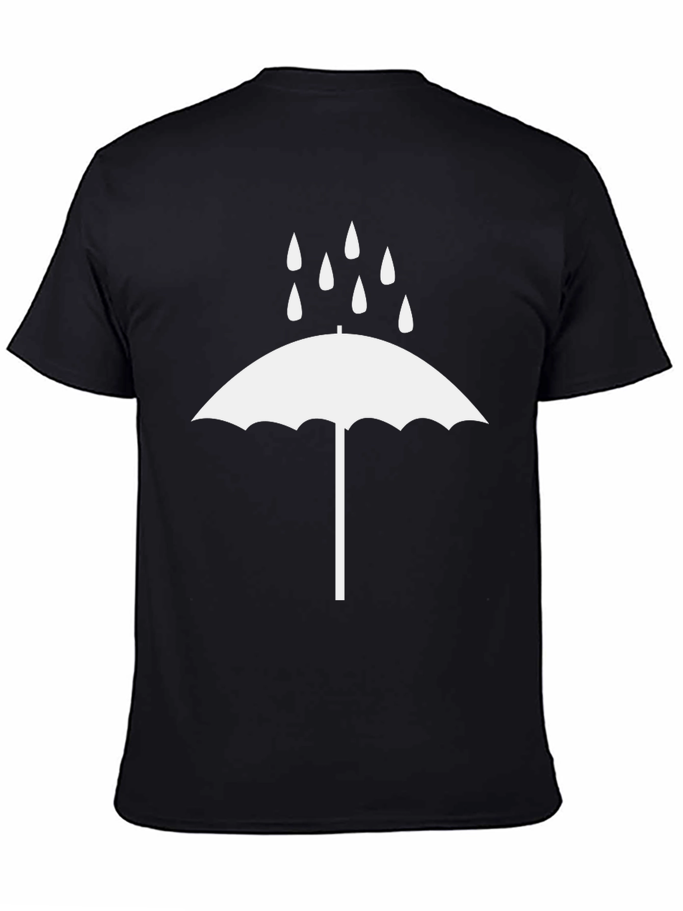 Rainy Day Umbrella Graphic Tee - Black