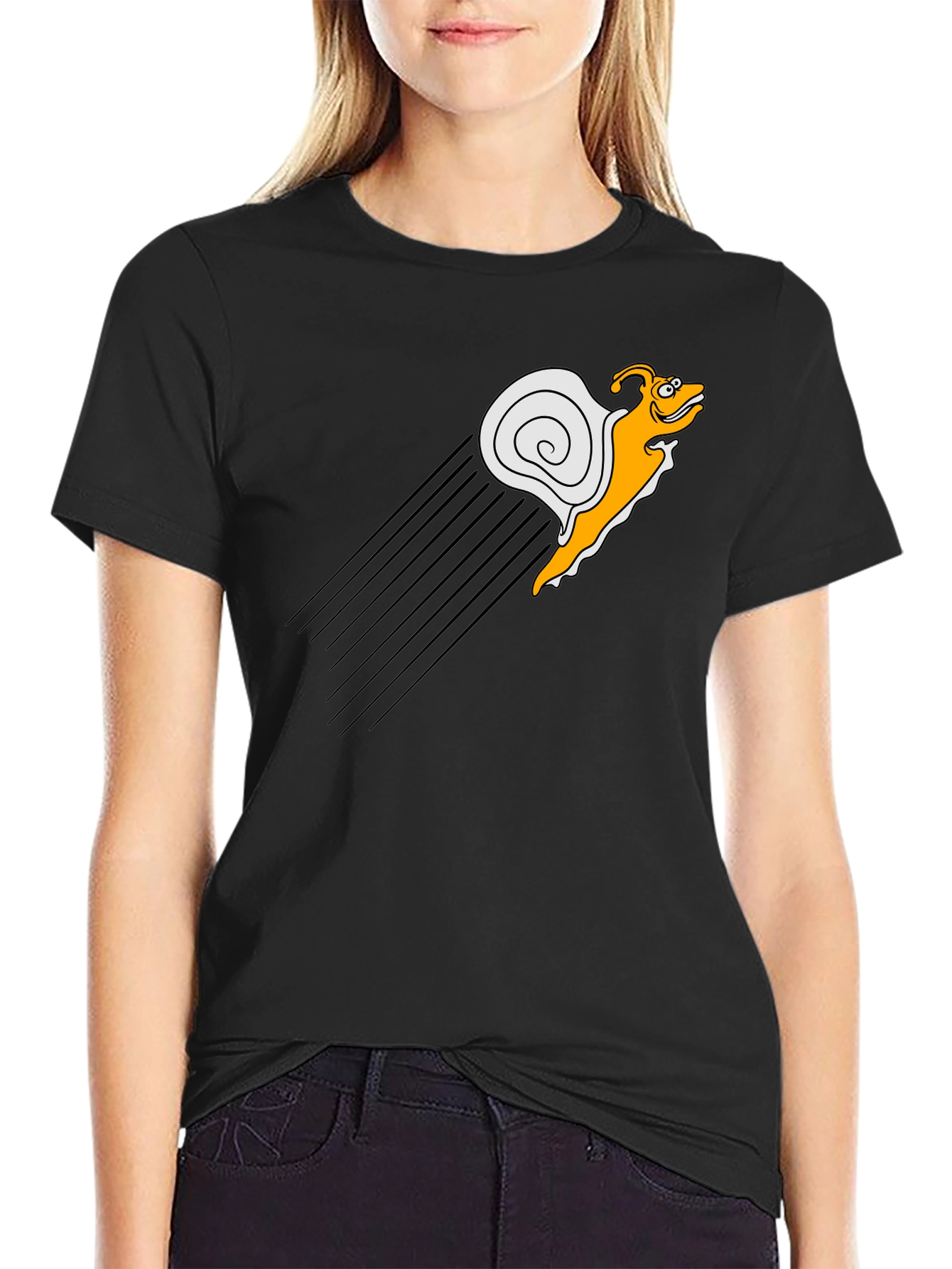 Speedy Snail Graphic Tee - Black Cotton