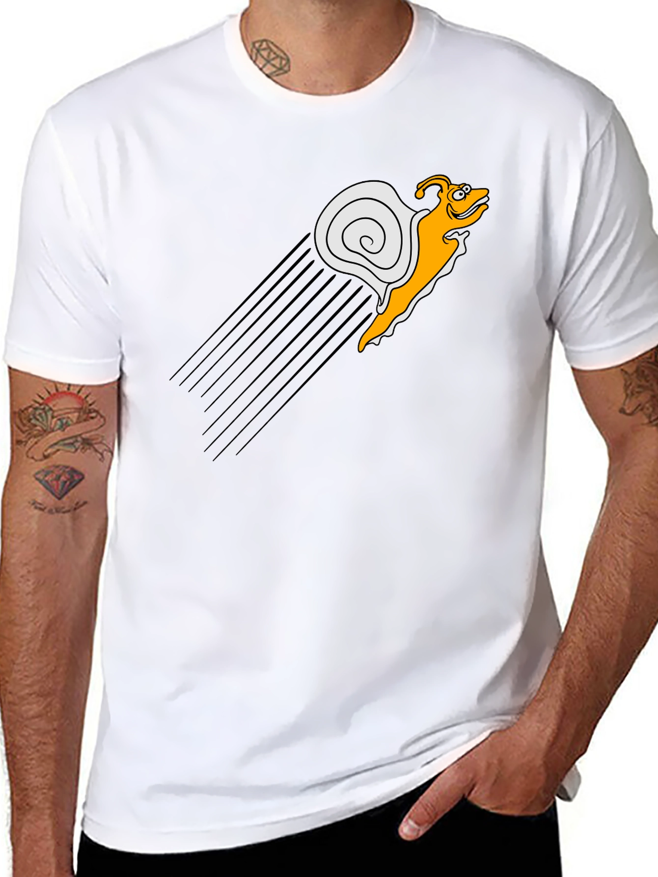 Speedy Snail Graphic Tee - Black Cotton