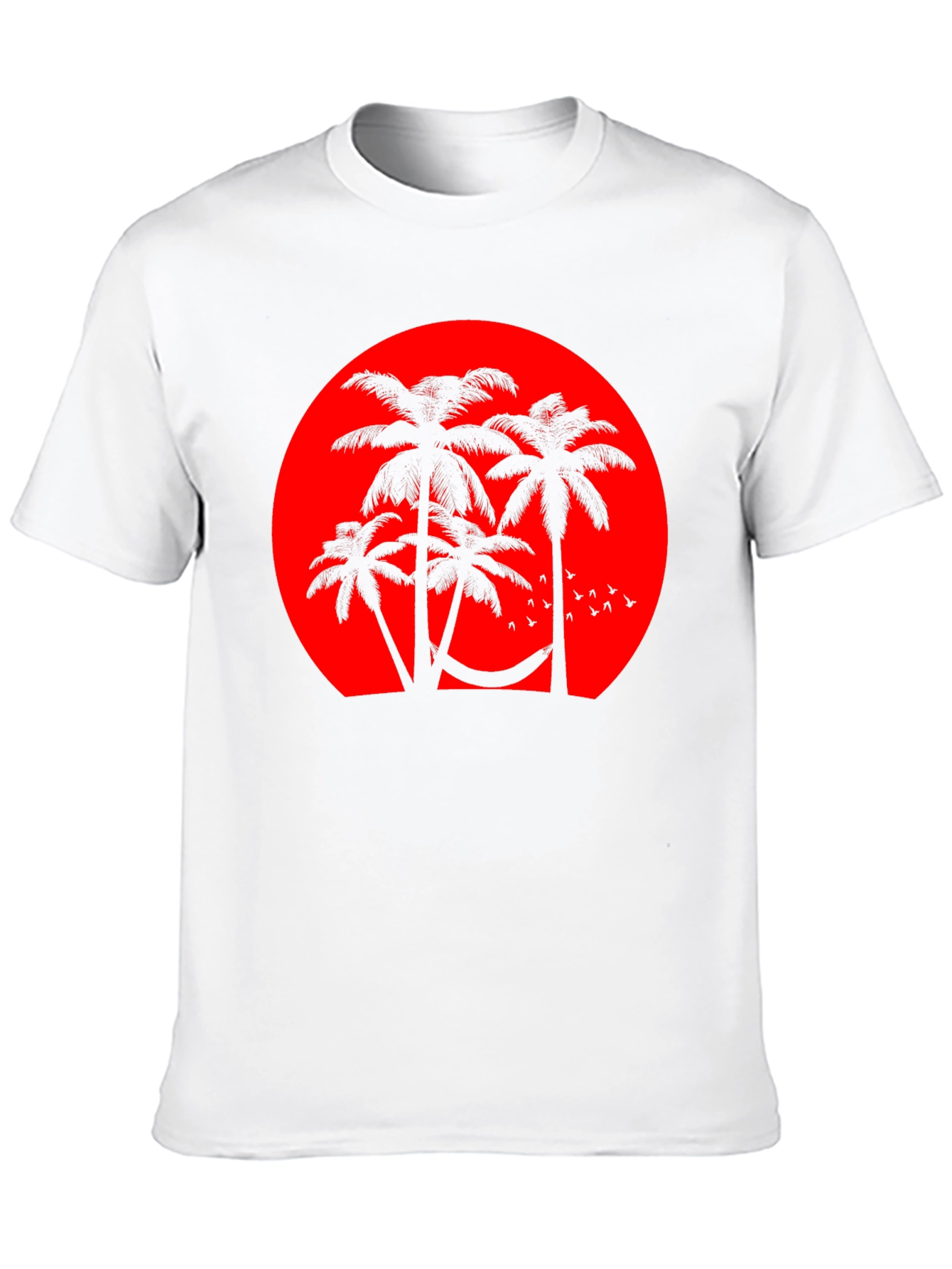 Sunset Palm Tee - Tropical Vibes Black T-Shirt