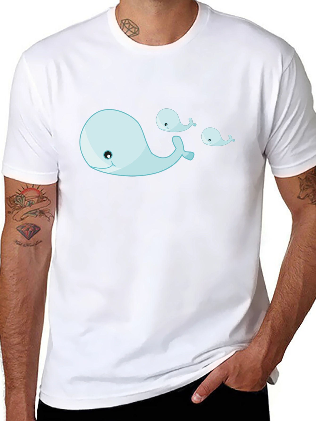 Whale Family T-Shirt - Cute Cartoon Design