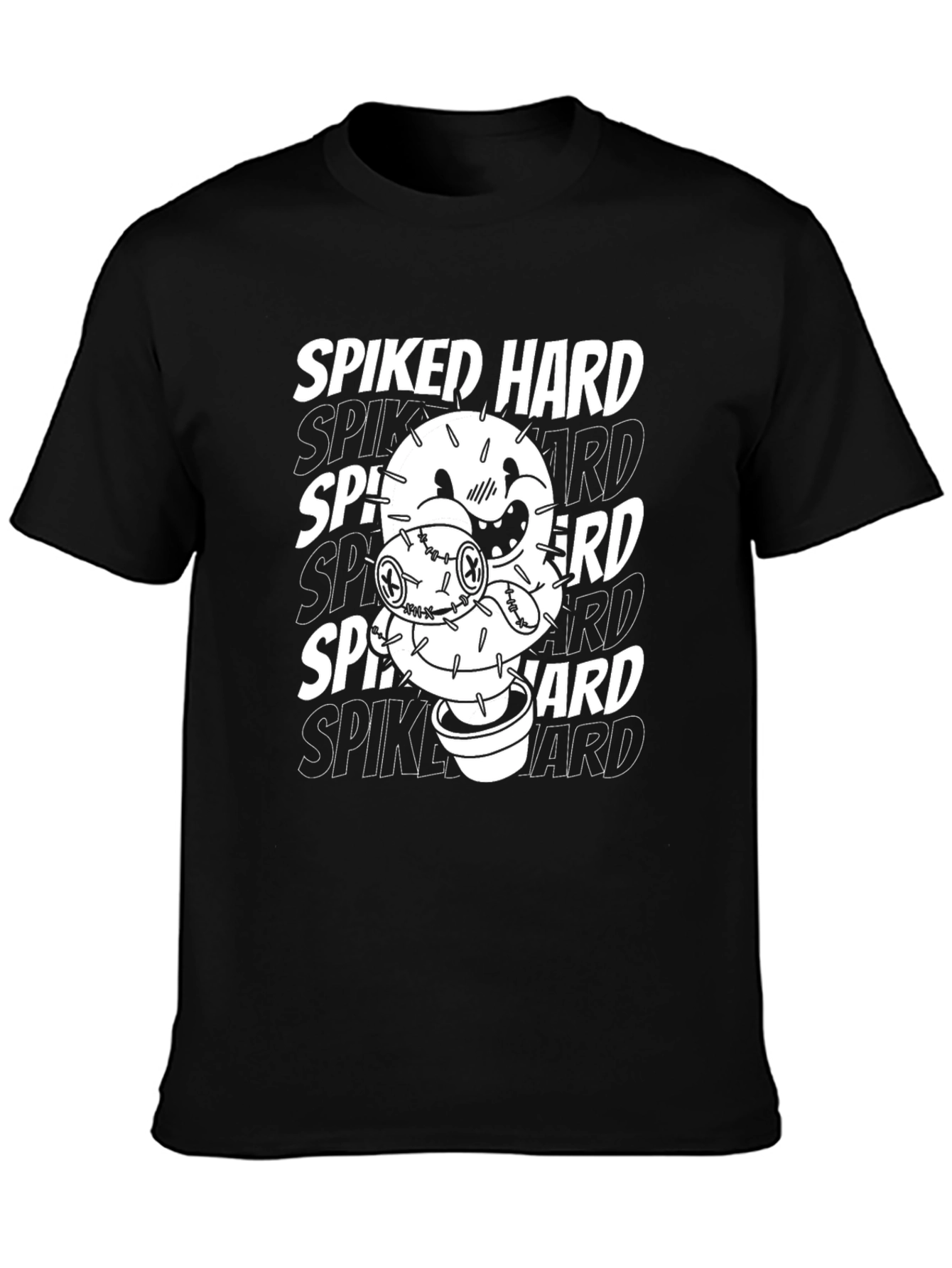 Spiked Hard Graphic T-Shirt