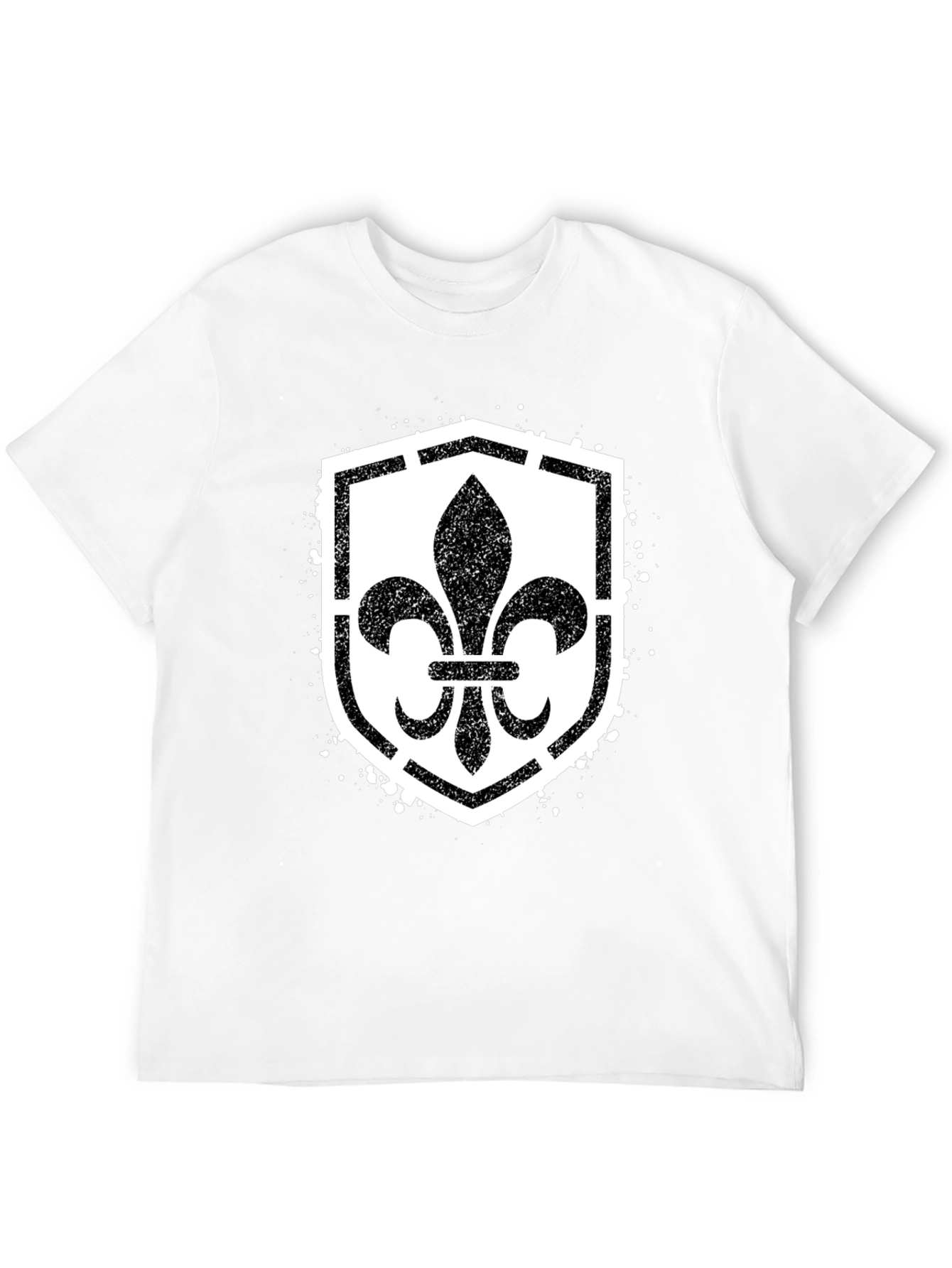 Fleur-de-Lis Shield Graphic T-Shirt - Black