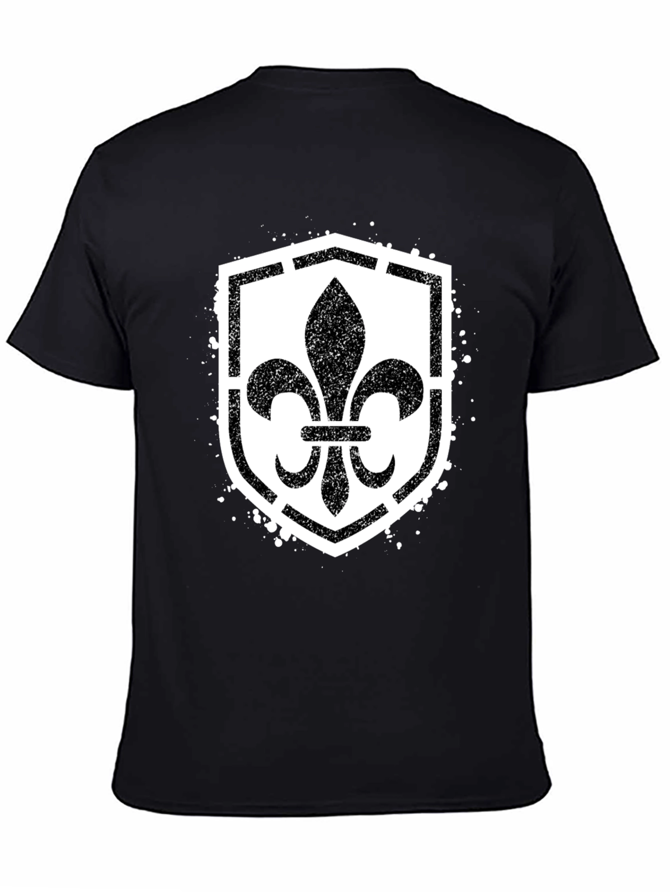 Fleur-de-Lis Shield Graphic T-Shirt - Black