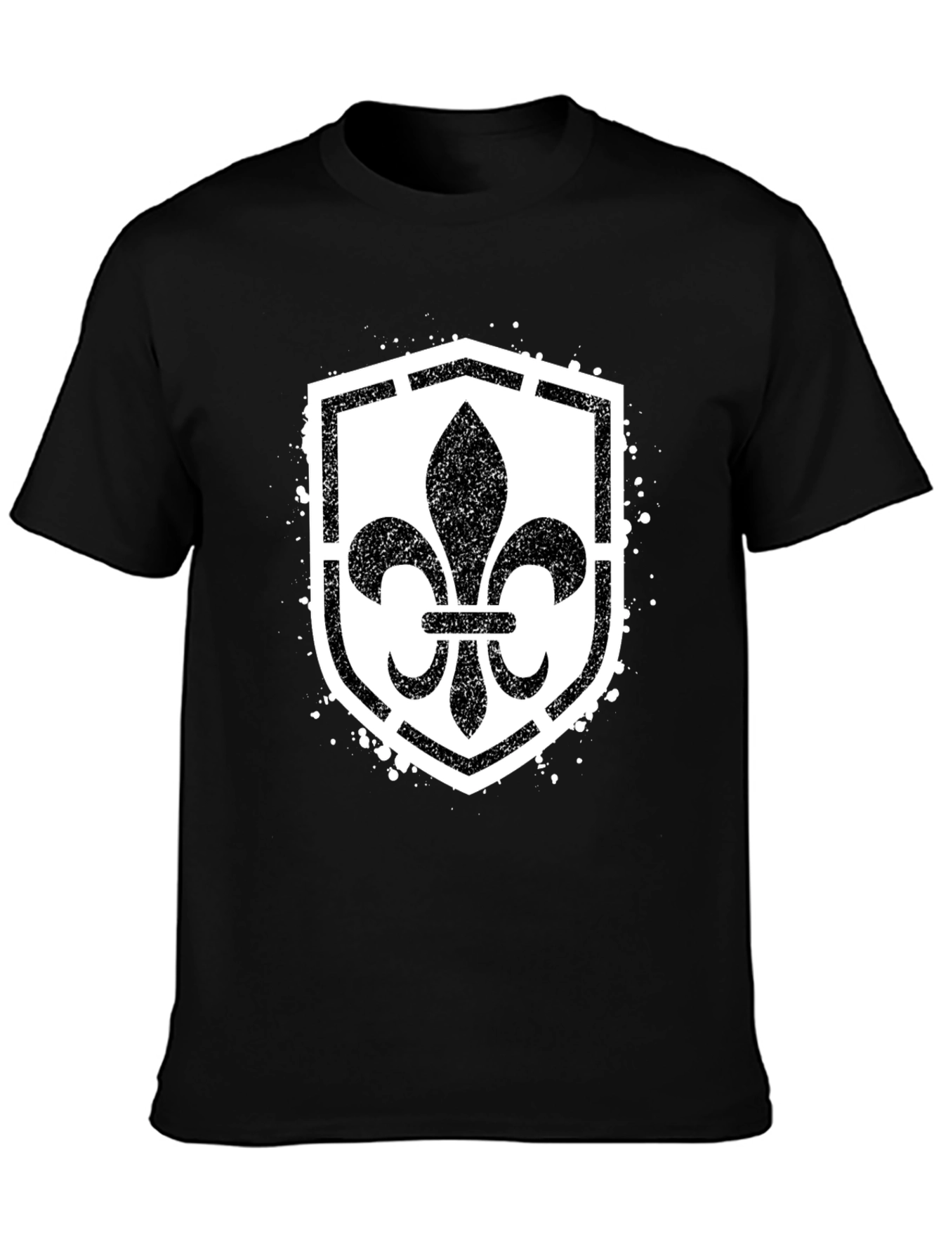 Fleur-de-Lis Shield Graphic T-Shirt - Black