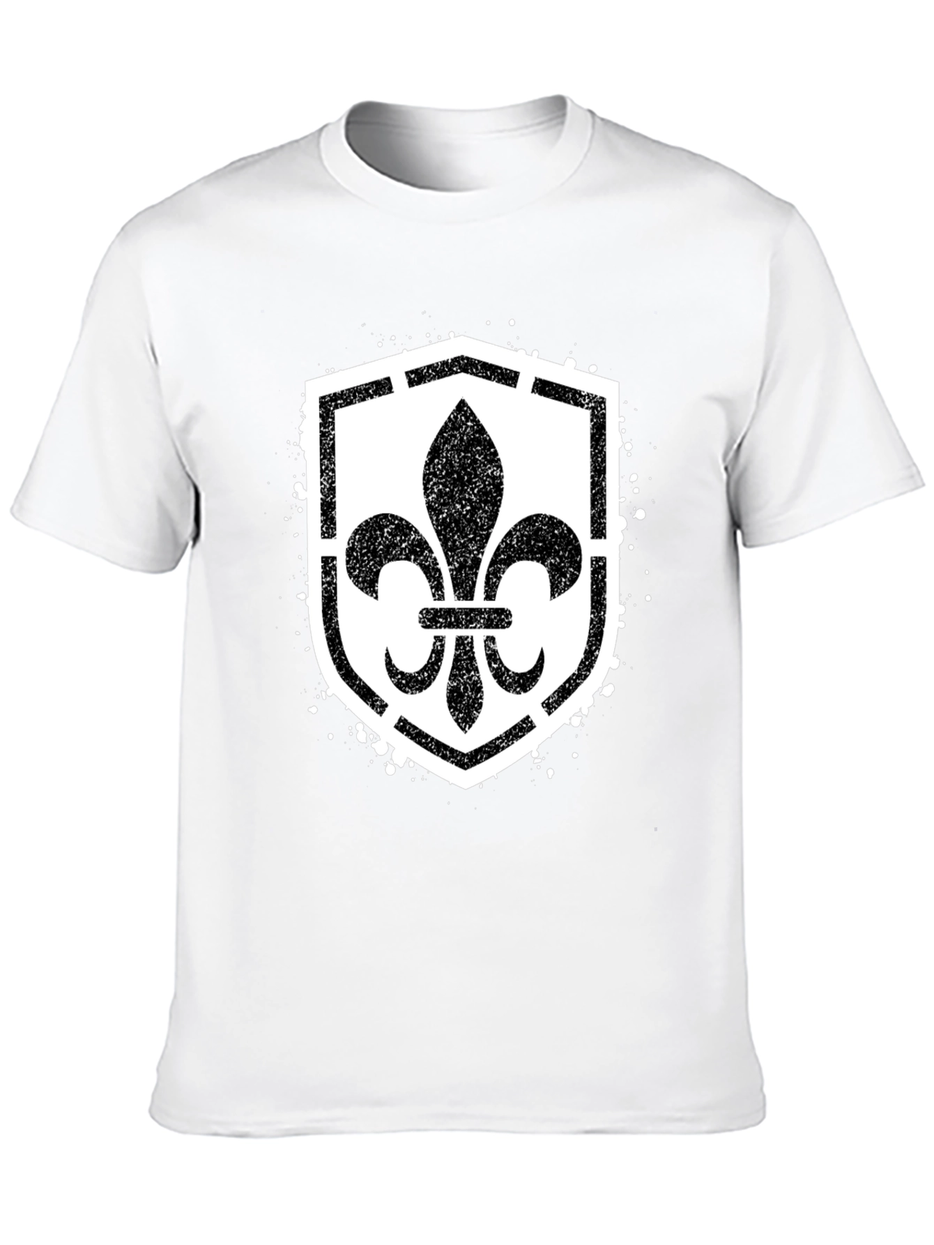 Fleur-de-Lis Shield Graphic T-Shirt - Black