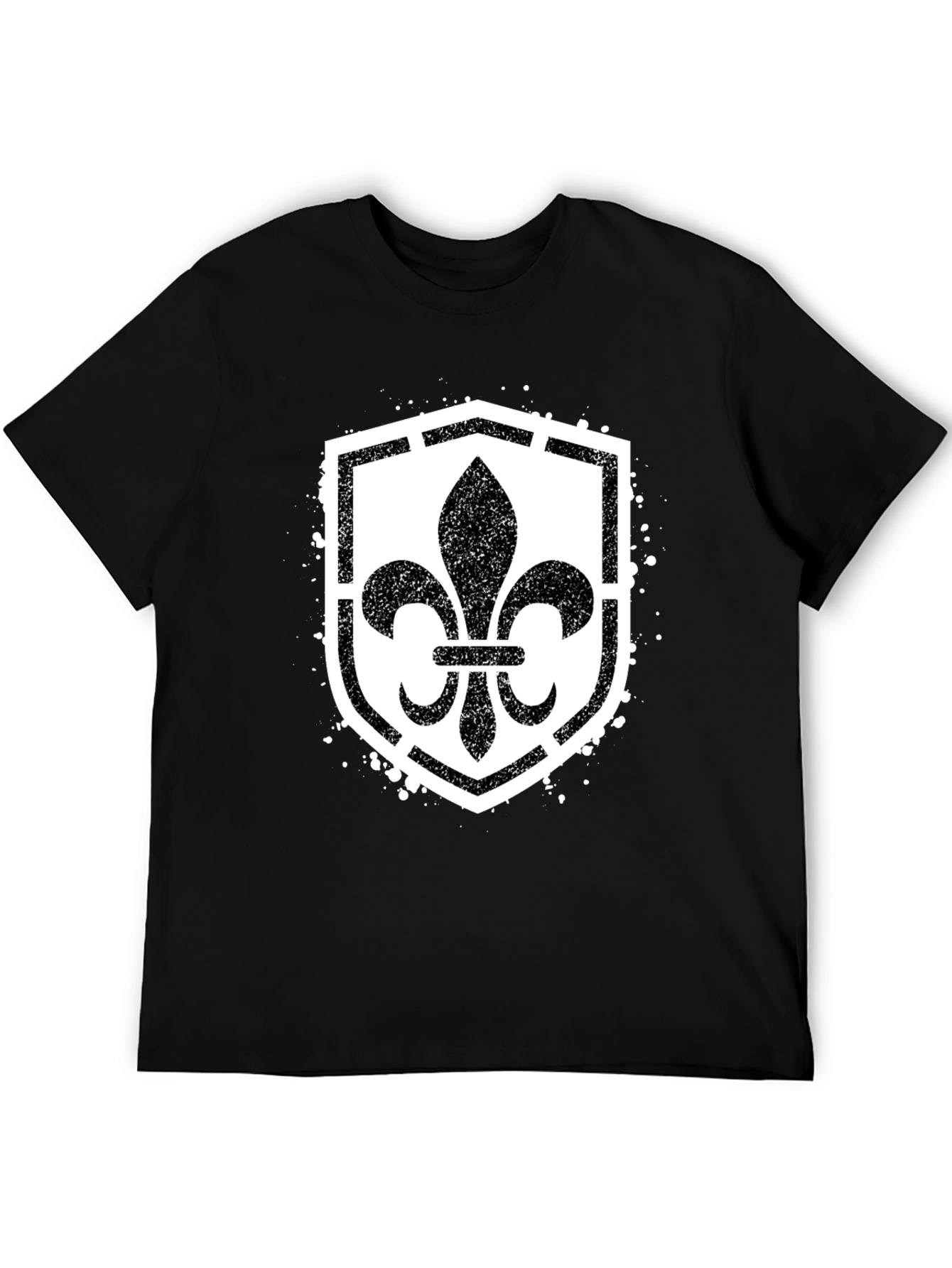 Fleur-de-Lis Shield Graphic T-Shirt - Black