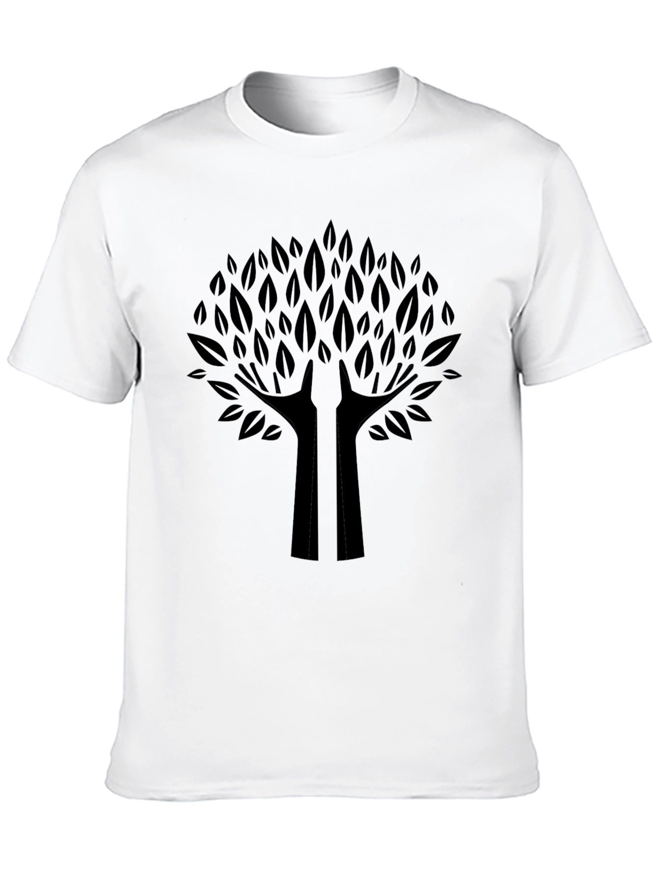 Nature Hands Tree Graphic Tee - Black