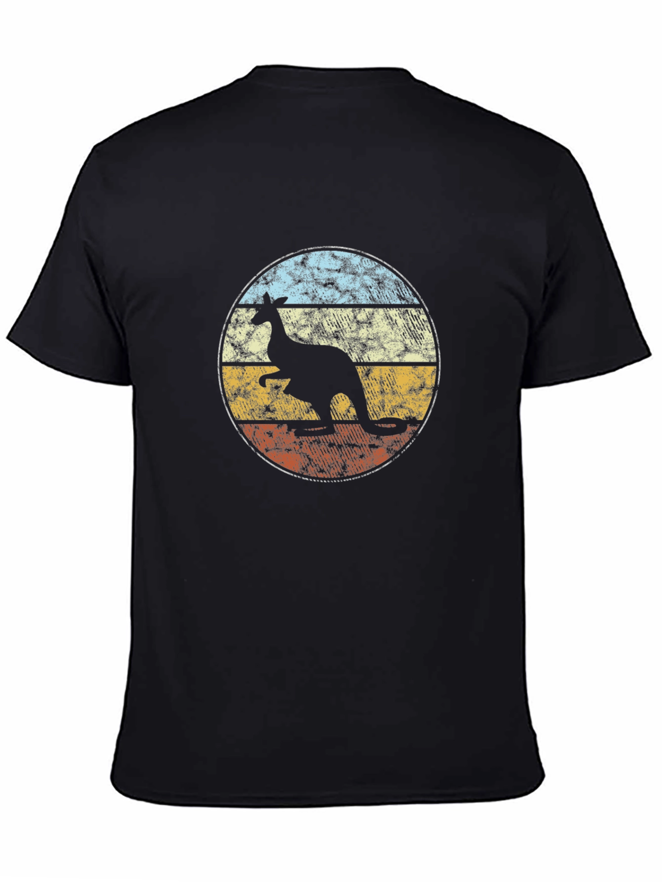 Kangaroo Retro Graphic T-Shirt - Black