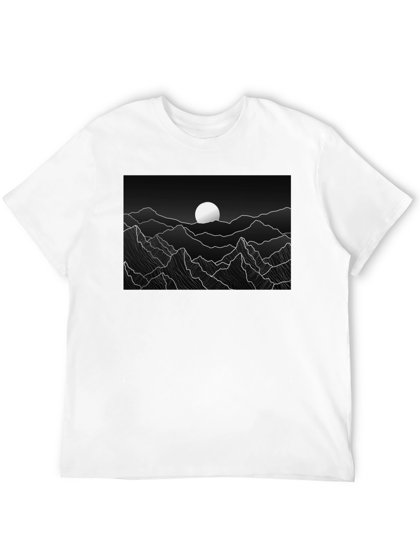 Abstract Mountain Moon Graphic Tee