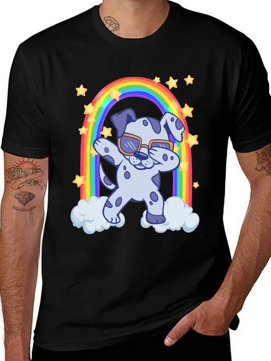Dabbing Dalmatian Rainbow T-Shirt