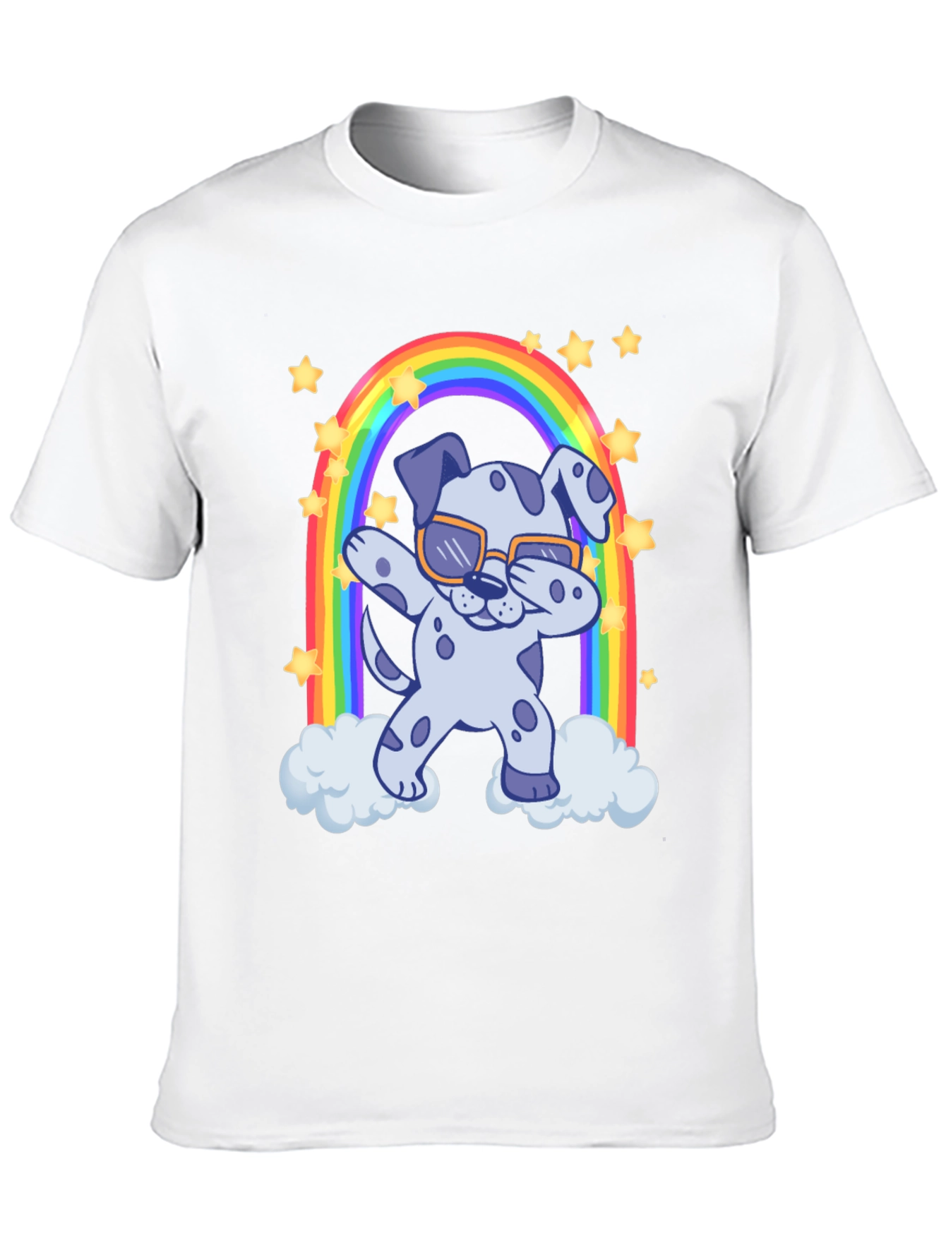 Dabbing Dalmatian Rainbow T-Shirt