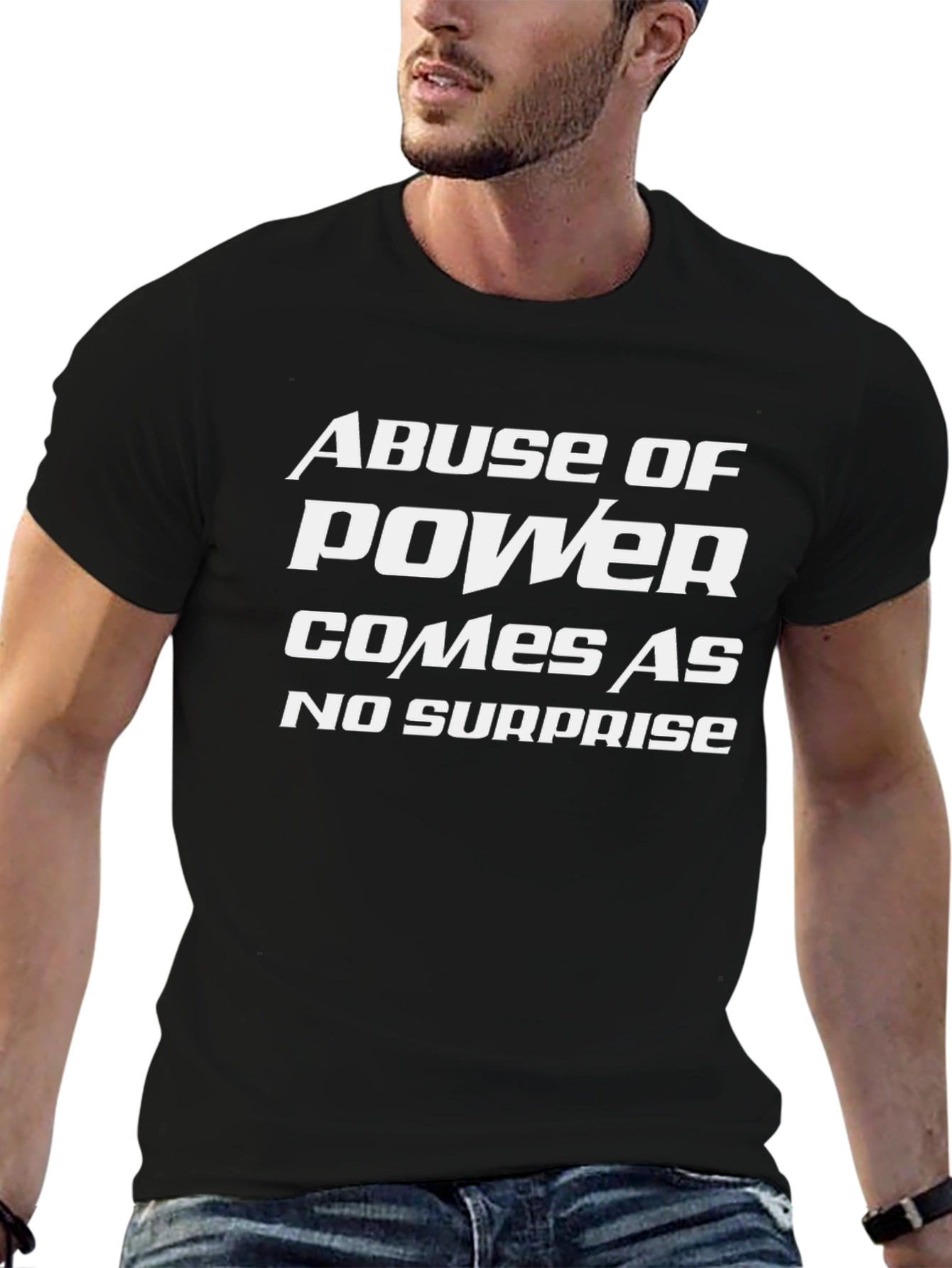 Abuse of Power Graphic Tee - Black Cotton T-Shirt