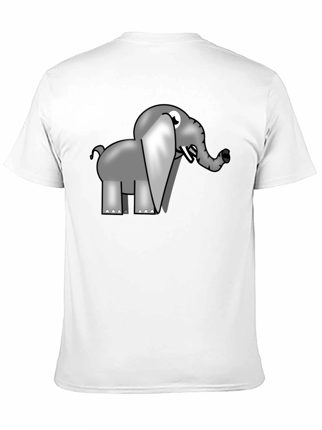 Cartoon Elephant Graphic T-Shirt - Black Cotton Tee