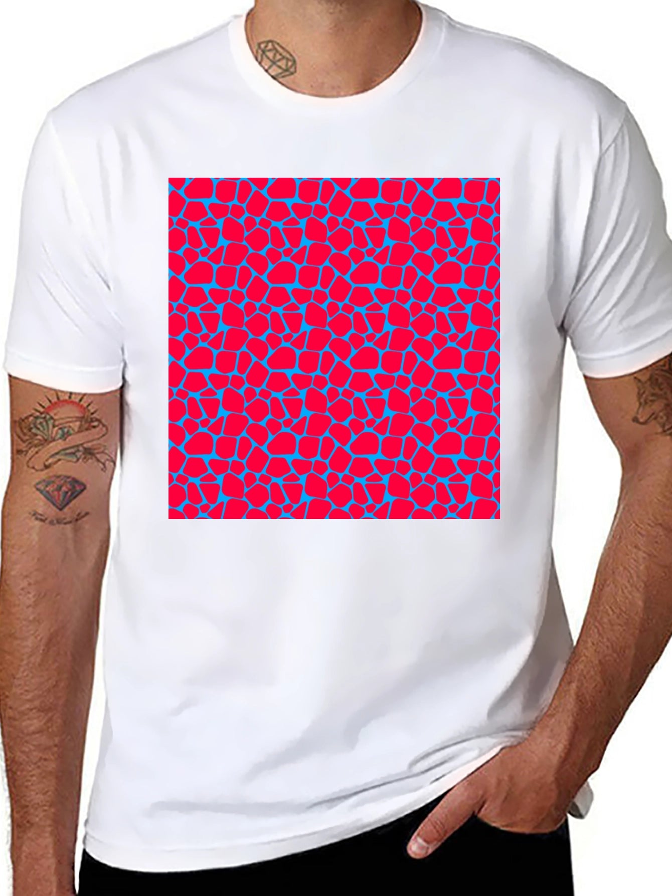 Abstract Mosaic T-Shirt - Modern Geometric Design