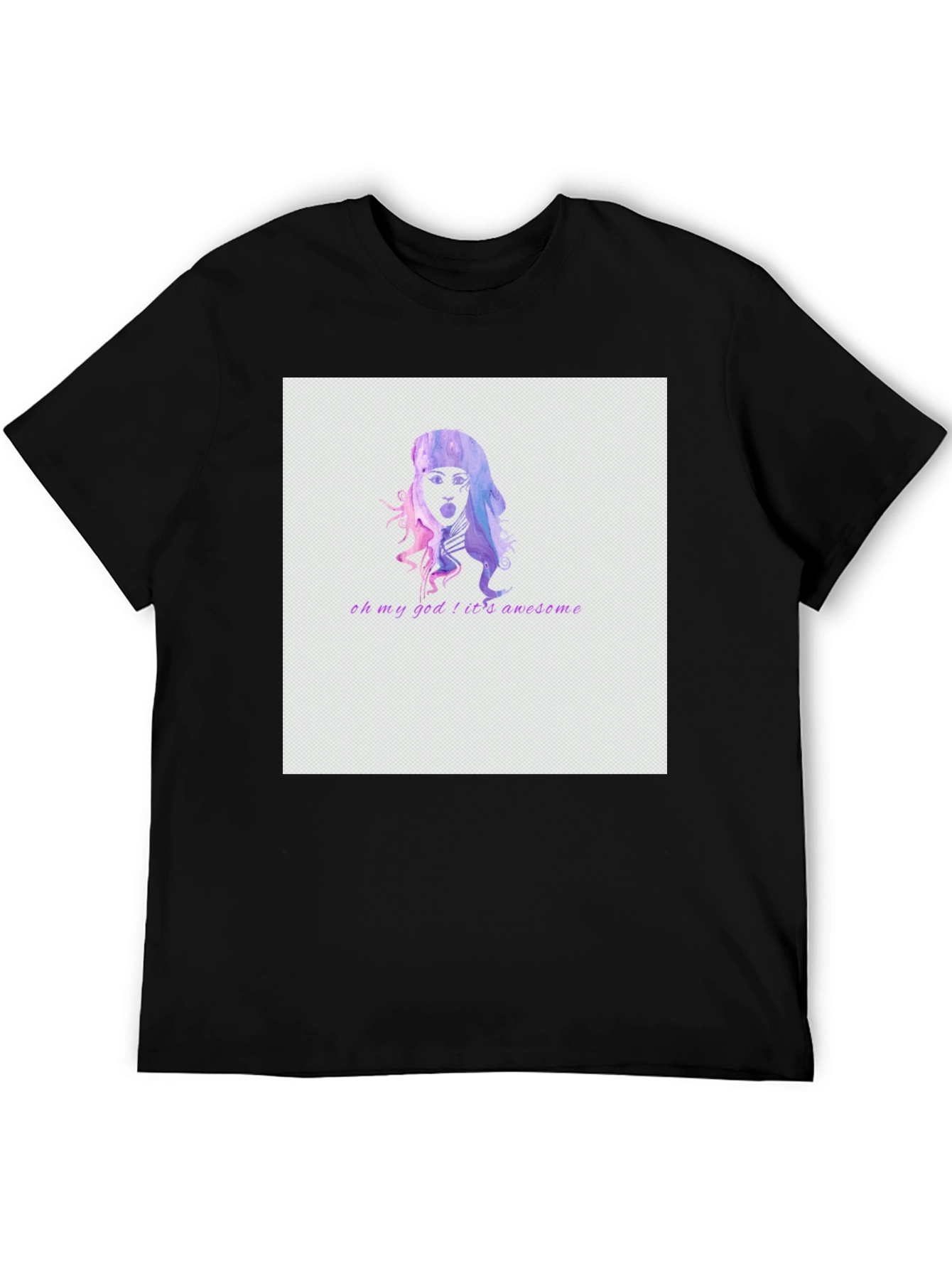 Oh My God! Awesome Graphic T-Shirt - Black
