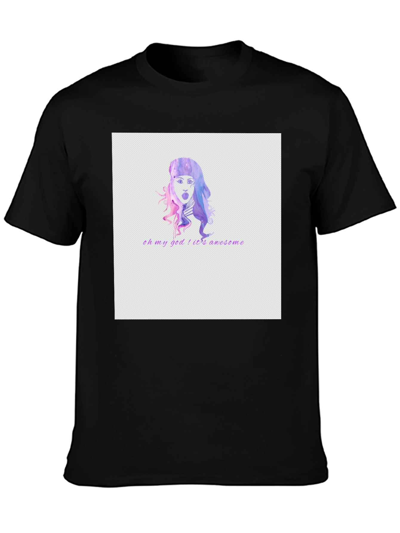 Oh My God! Awesome Graphic T-Shirt - Black