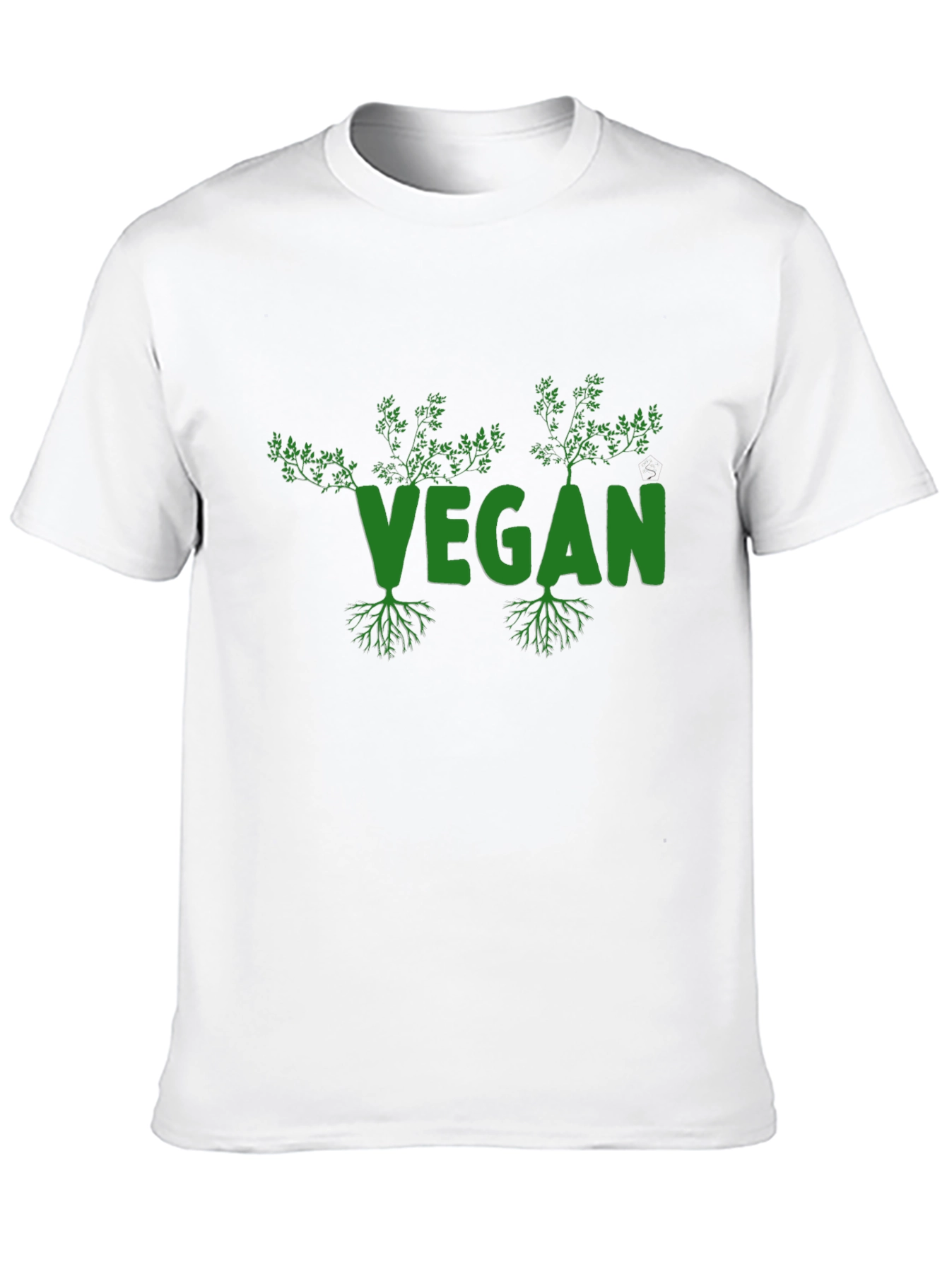 Vegan Roots Black T-Shirt Eco-Friendly Plant Based