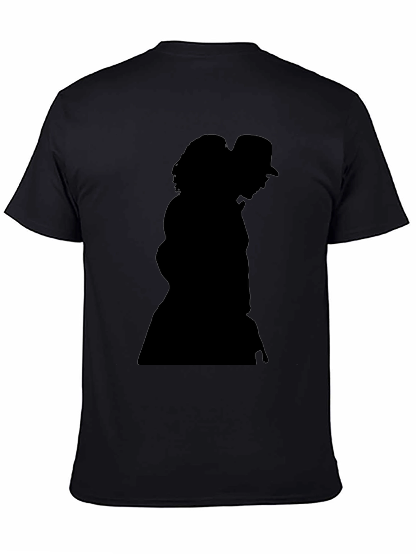 Silhouette Graphic Tee - Black Cotton Blend Casual Top