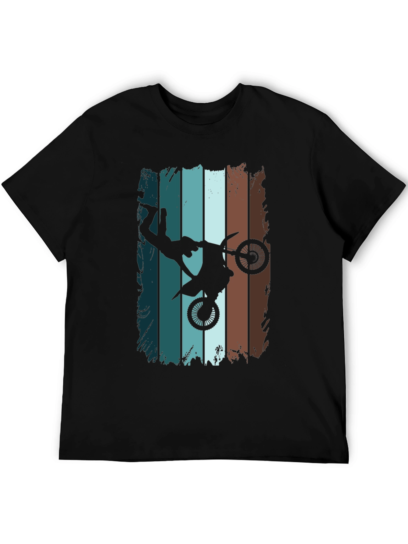 Retro Motocross Stunt T-Shirt - Black