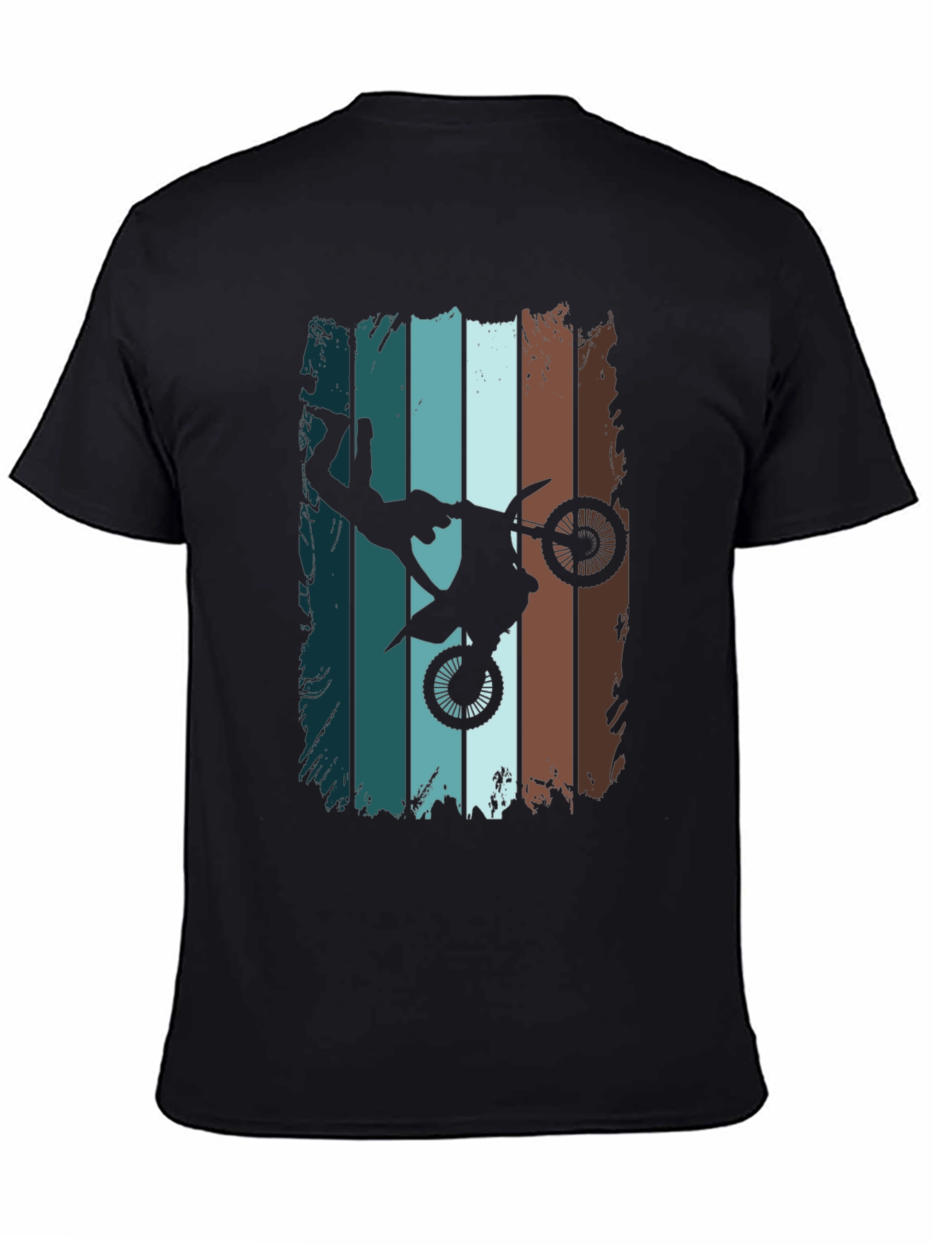Retro Motocross Stunt T-Shirt - Black