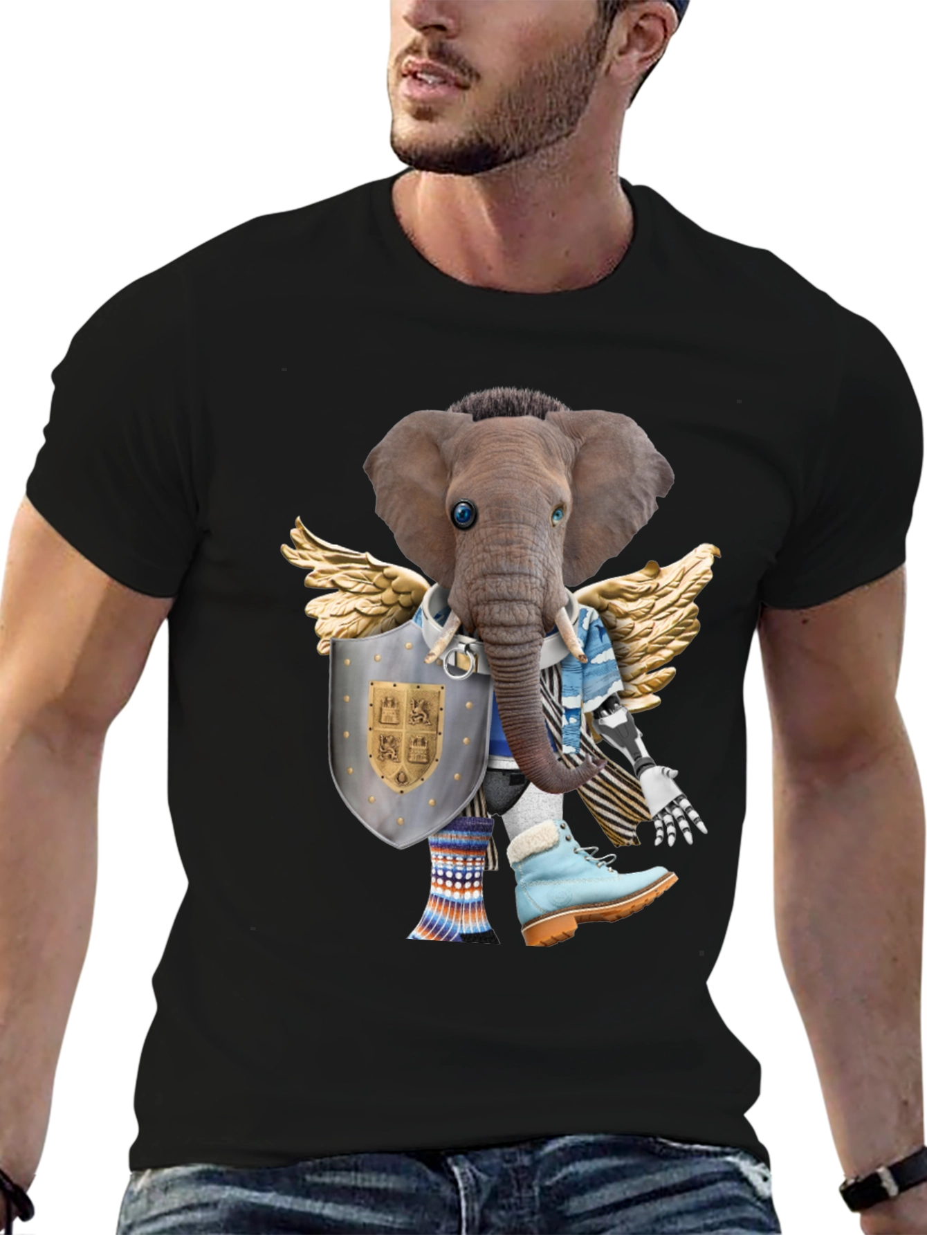 Elephant Knight T-Shirt - Unique Graphic Tee
