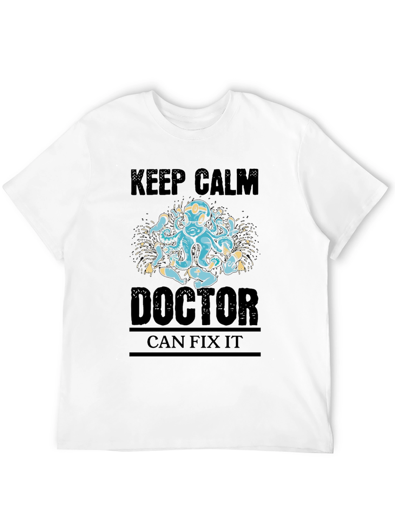 Keep Calm Doctor Can Fix It Black T-Shirt