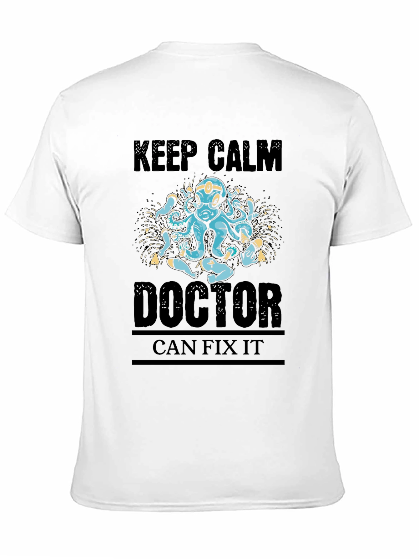 Keep Calm Doctor Can Fix It Black T-Shirt