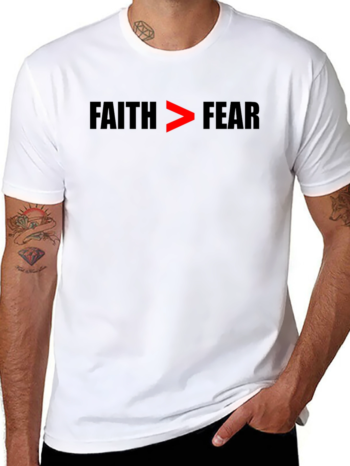 Faith Over Fear Graphic Tee - Inspirational Black T-Shirt