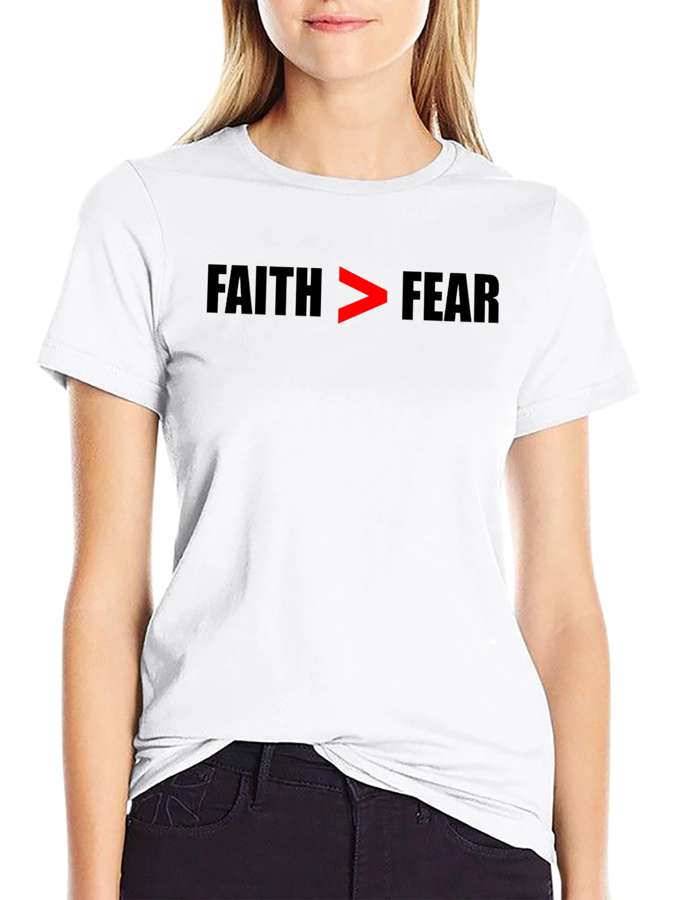 Faith Over Fear Graphic Tee - Inspirational Black T-Shirt
