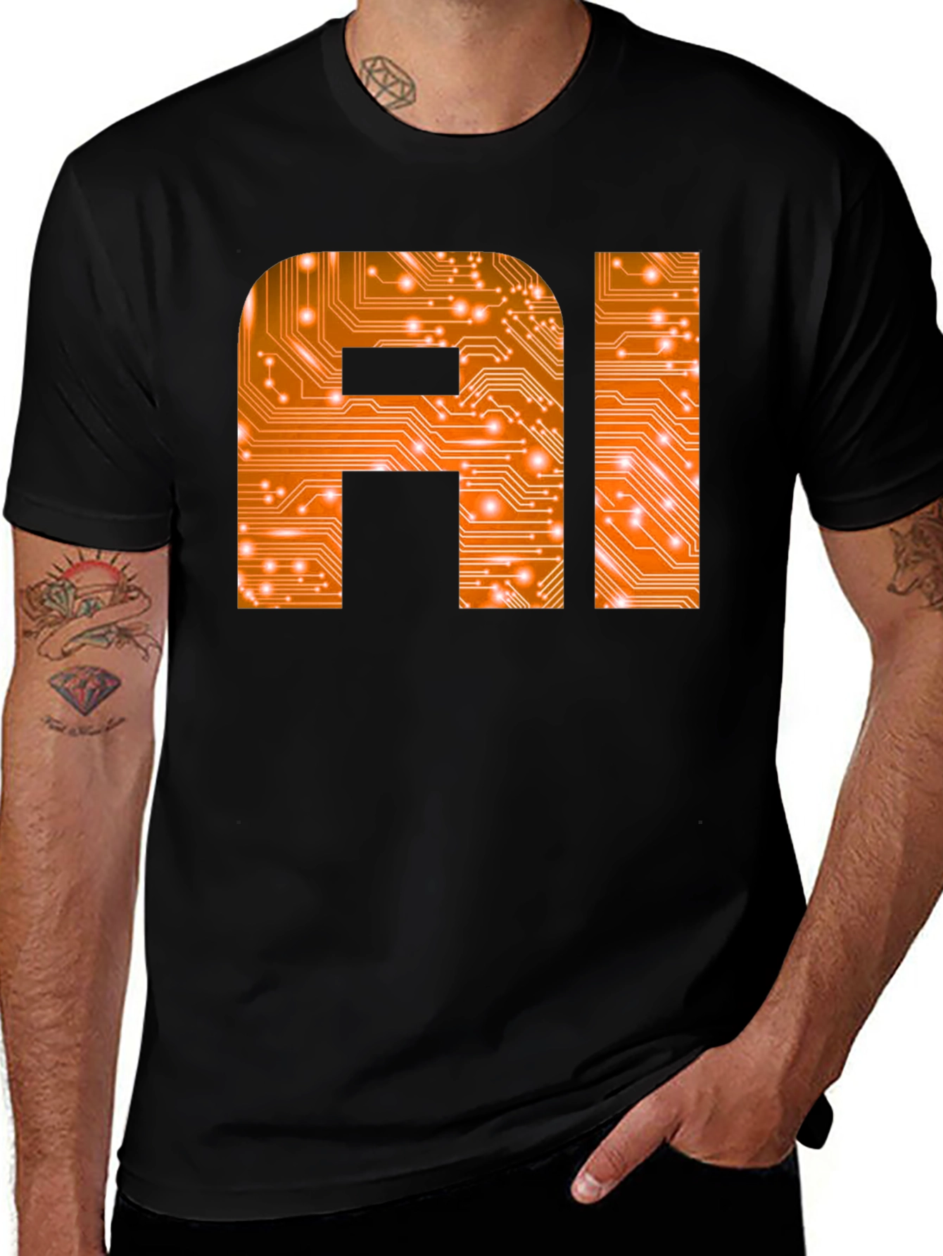 AI Circuit Board T-Shirt - Tech Inspired Design