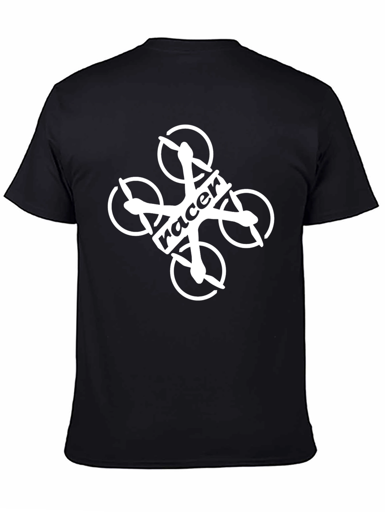 Drone Racer Graphic Tee - Black Cotton T-Shirt