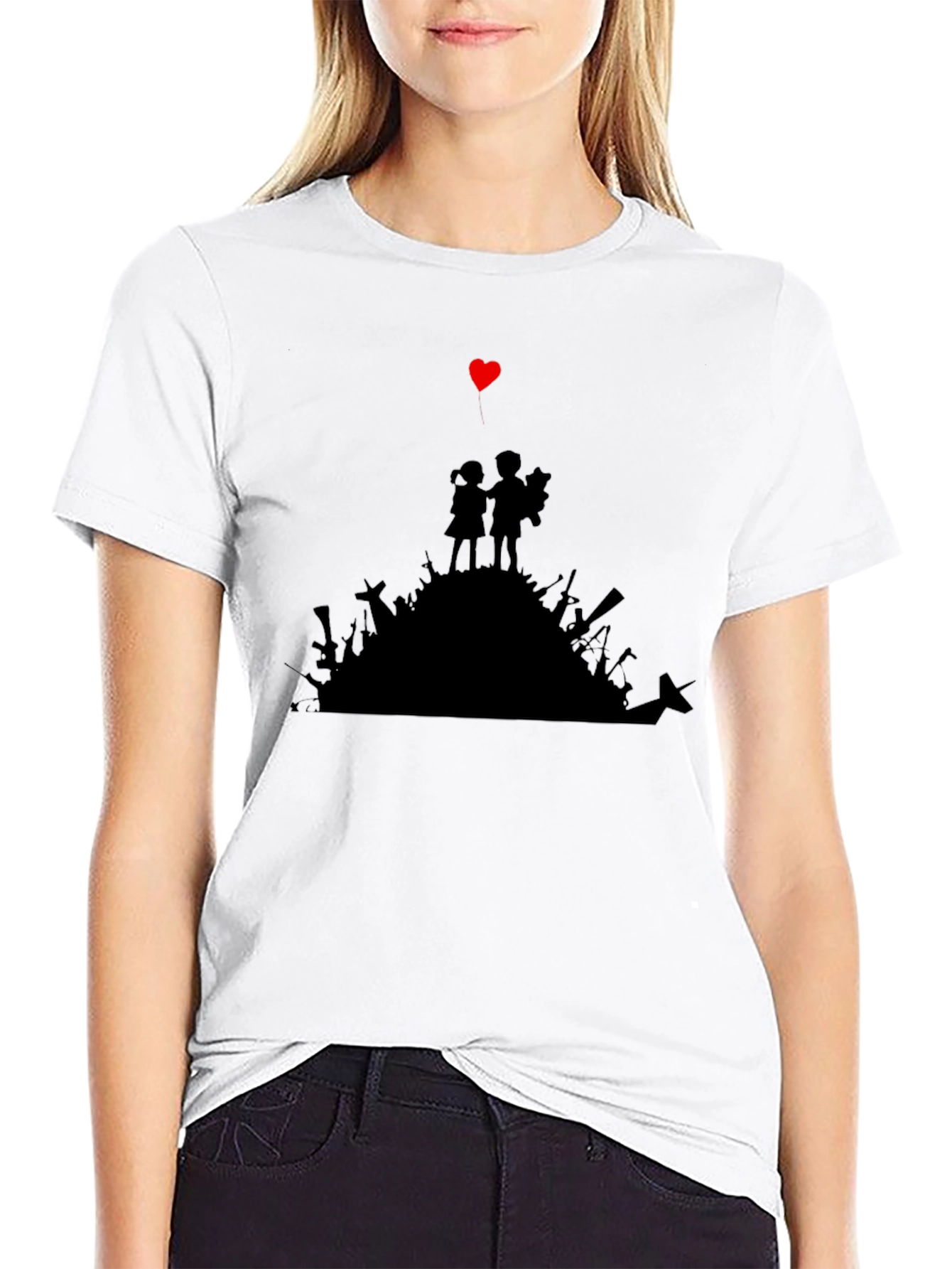 Heart Graphic T-Shirt - Peace Over Weapons