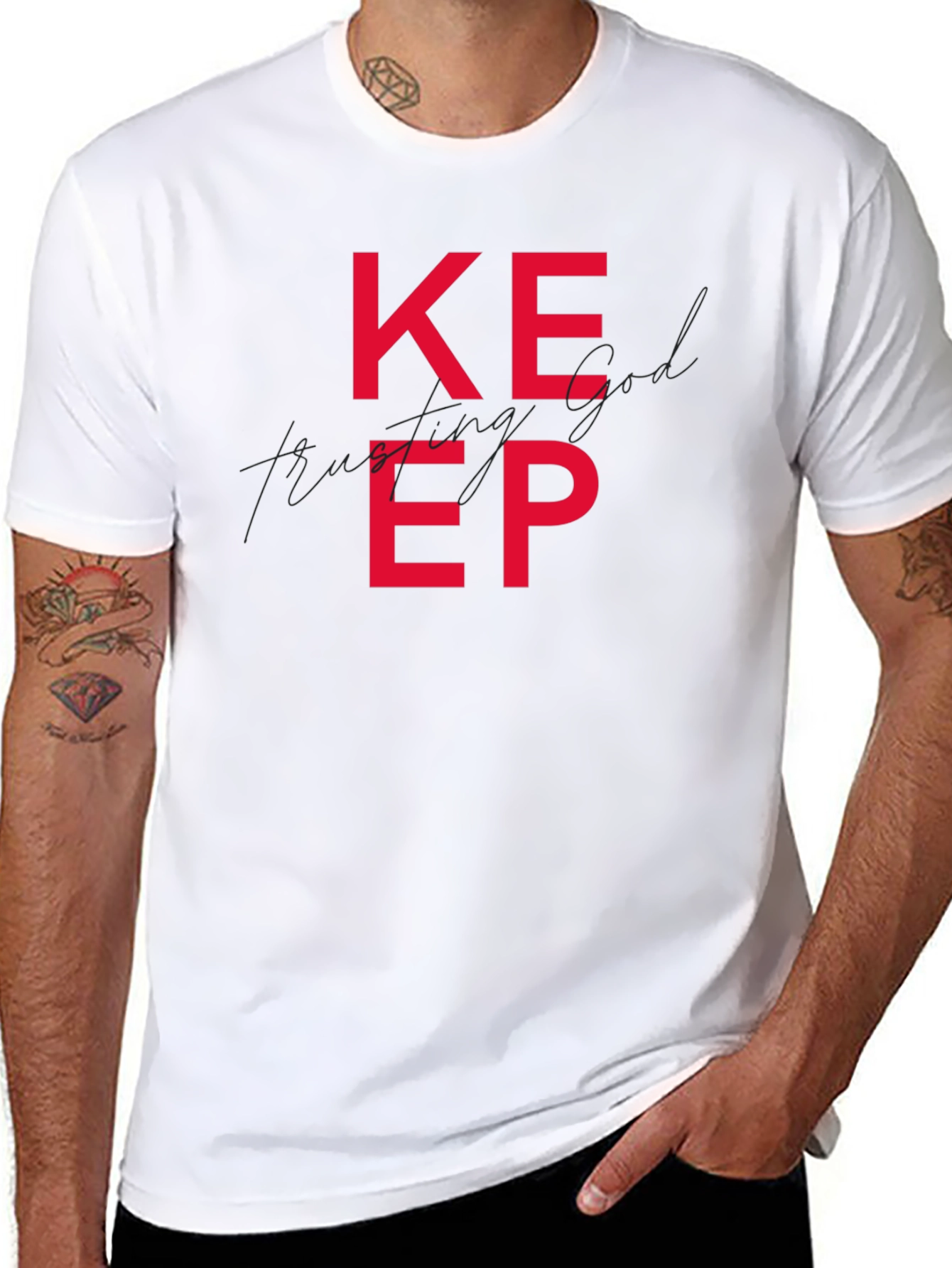 Keep Trusting God T-Shirt - Black Casual Tee
