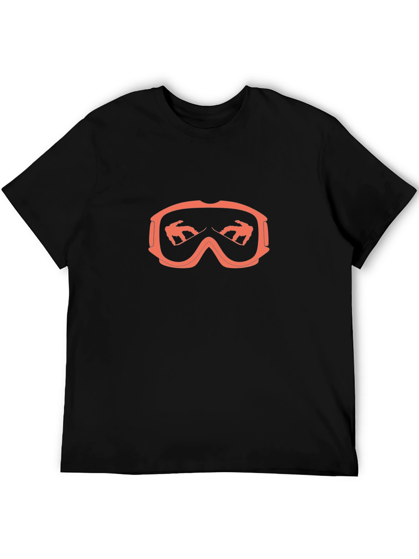 Snowboard Goggles Graphic Tee - Black Cotton T-Shirt