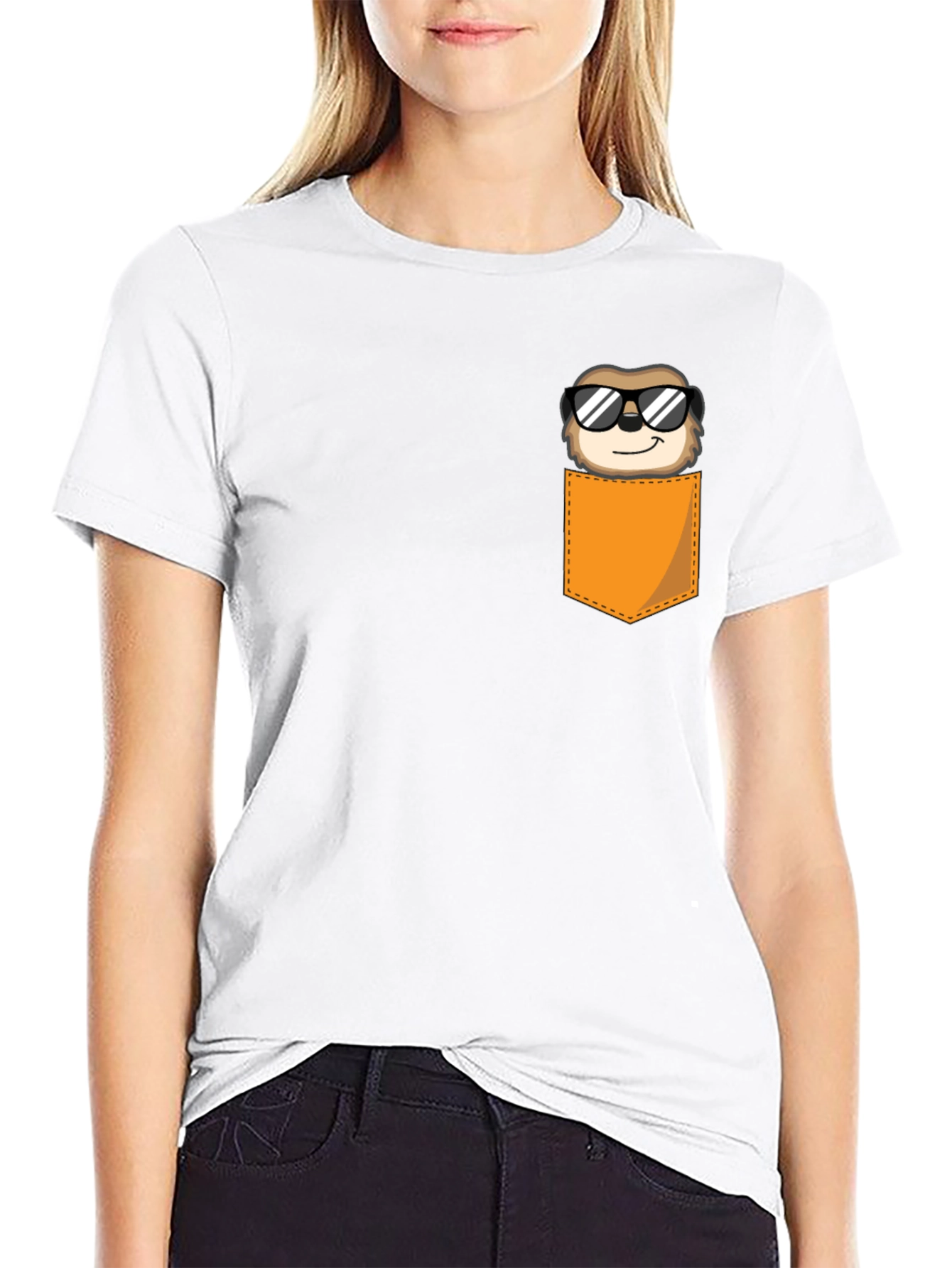 Cool Sloth Pocket T-Shirt - Black