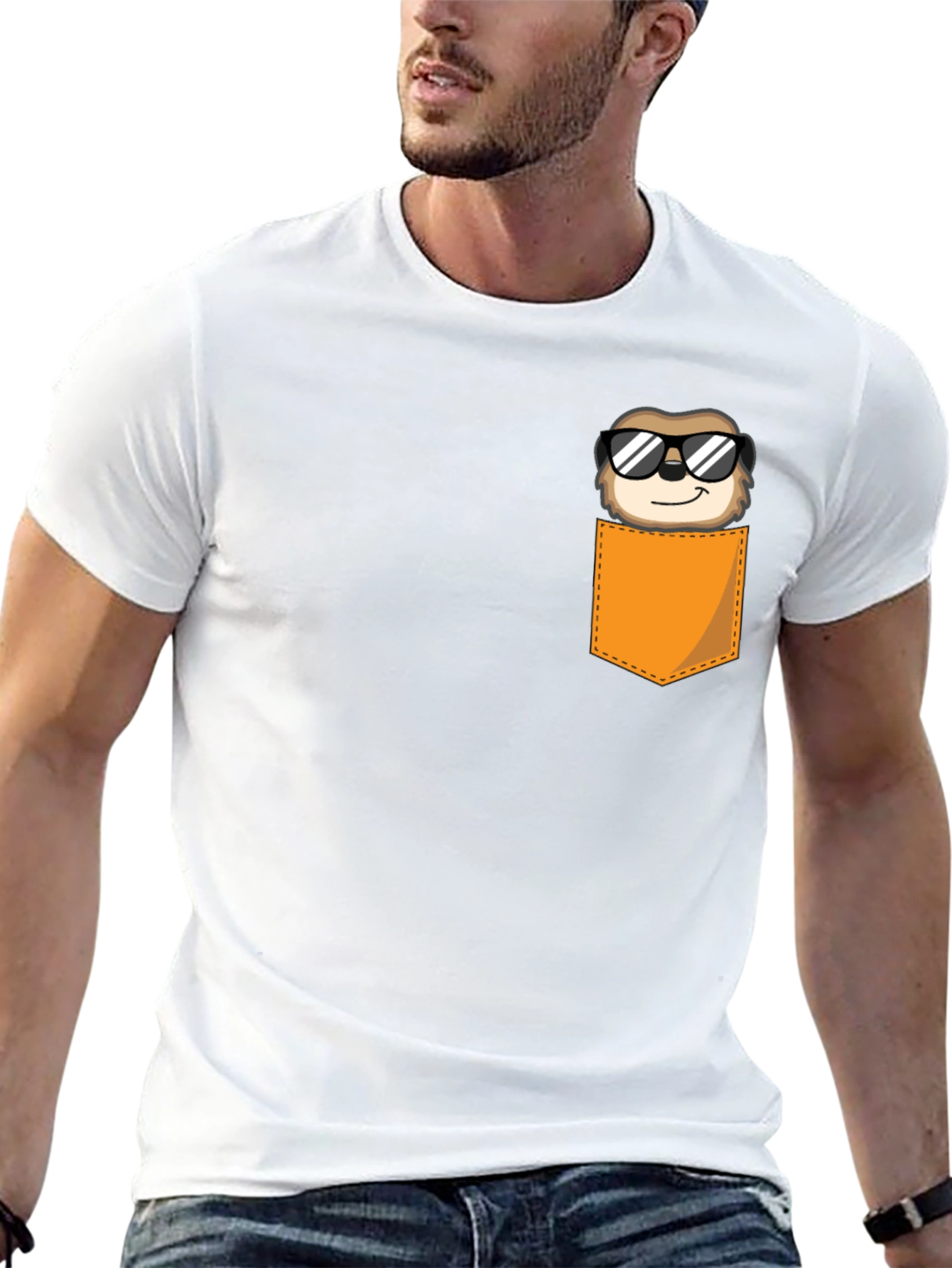 Cool Sloth Pocket T-Shirt - Black