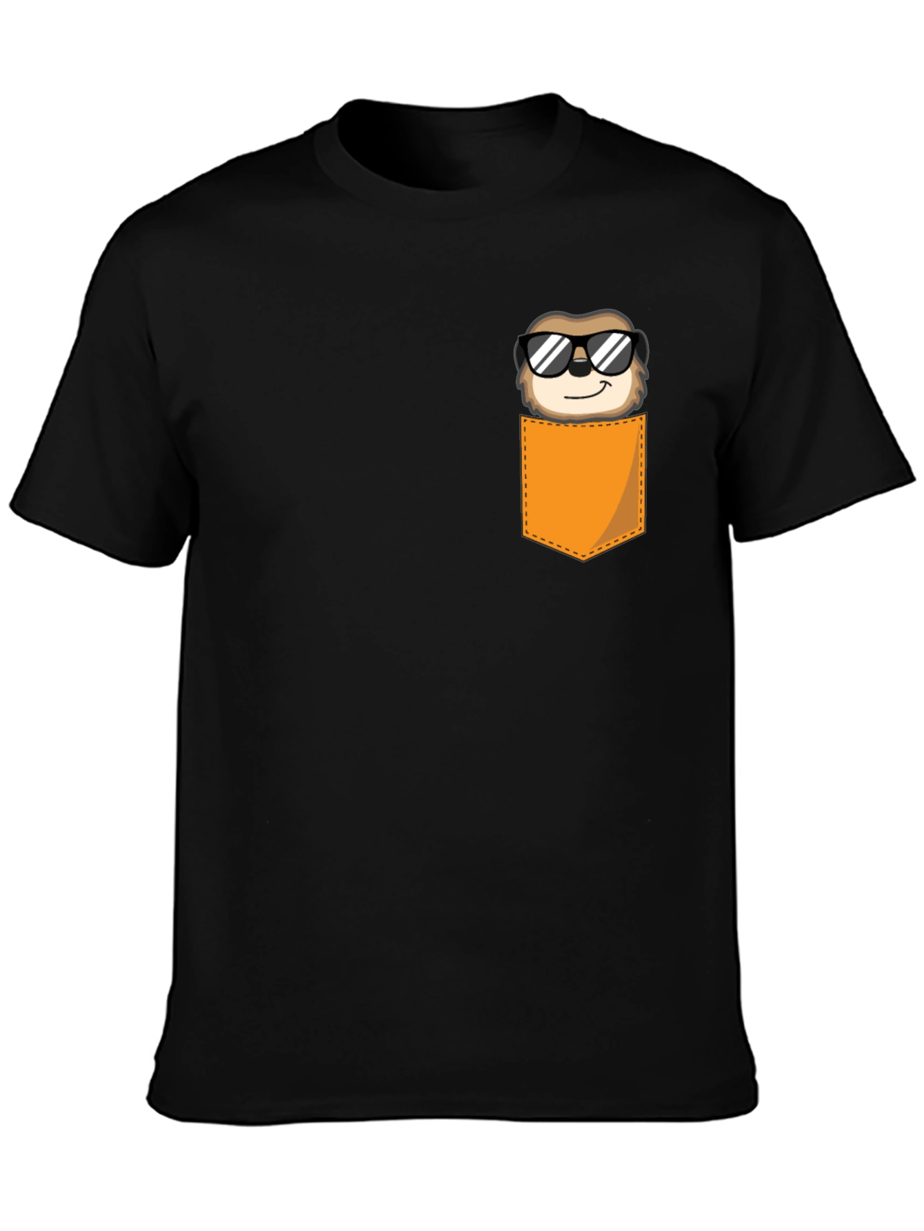 Cool Sloth Pocket T-Shirt - Black