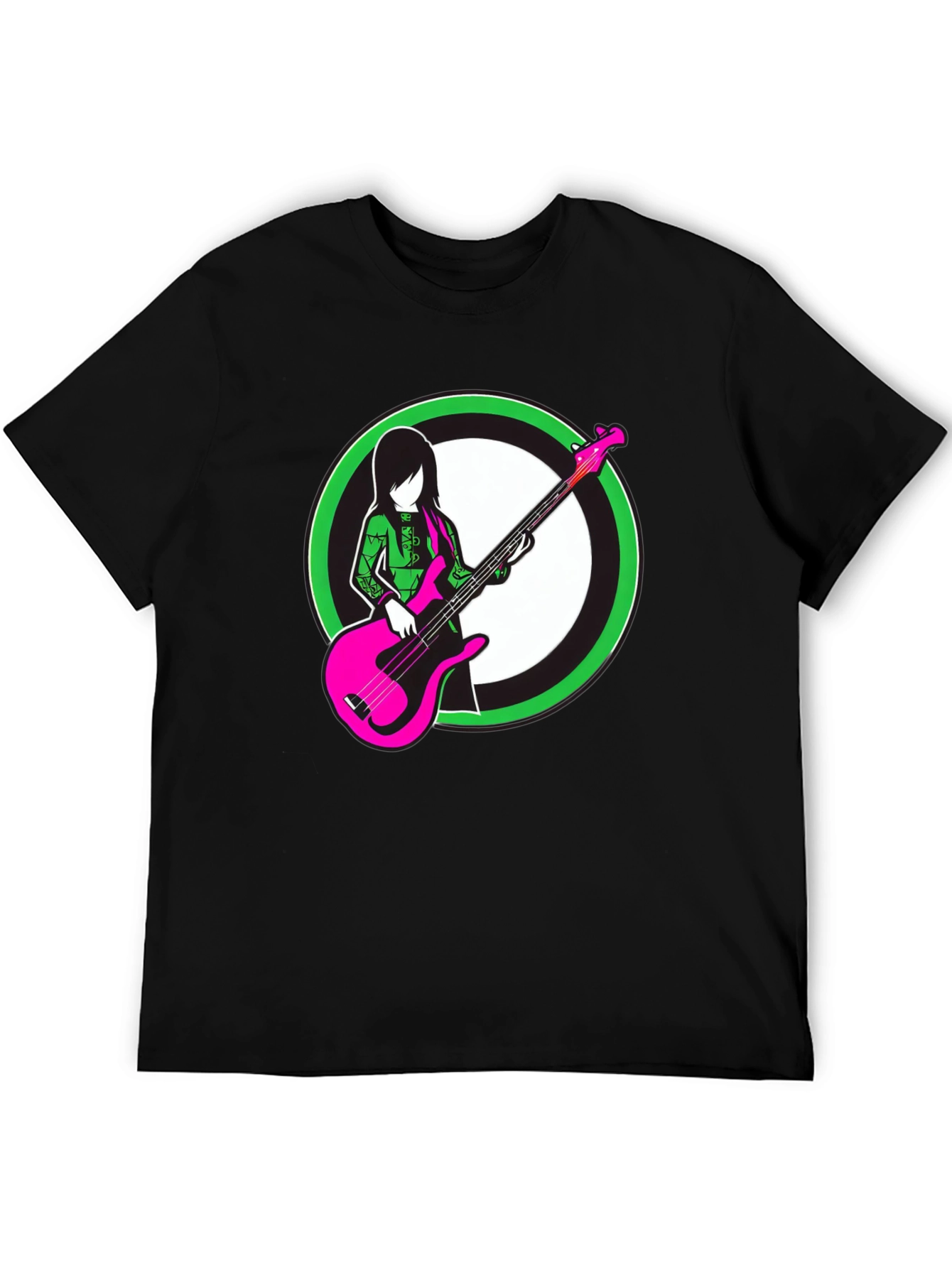 Cool Graphic Tee - Girl with Bass Guitar